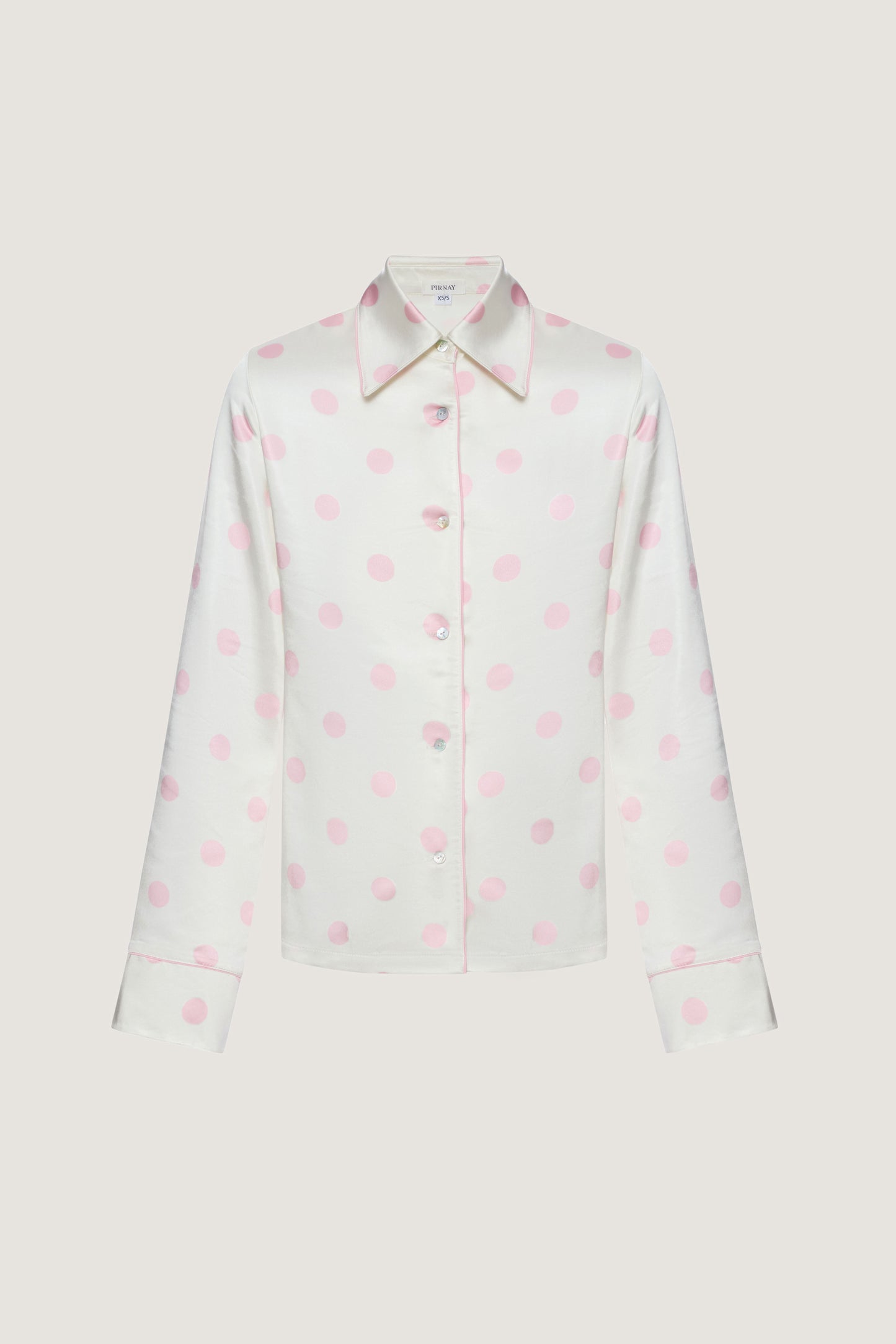 Pink polkadot blouse