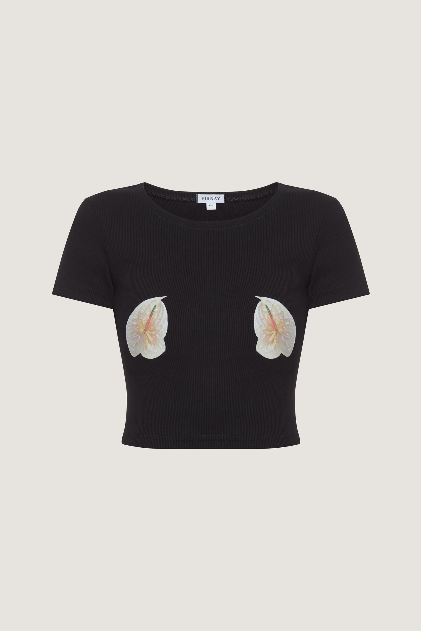 T-shirt with flower in black