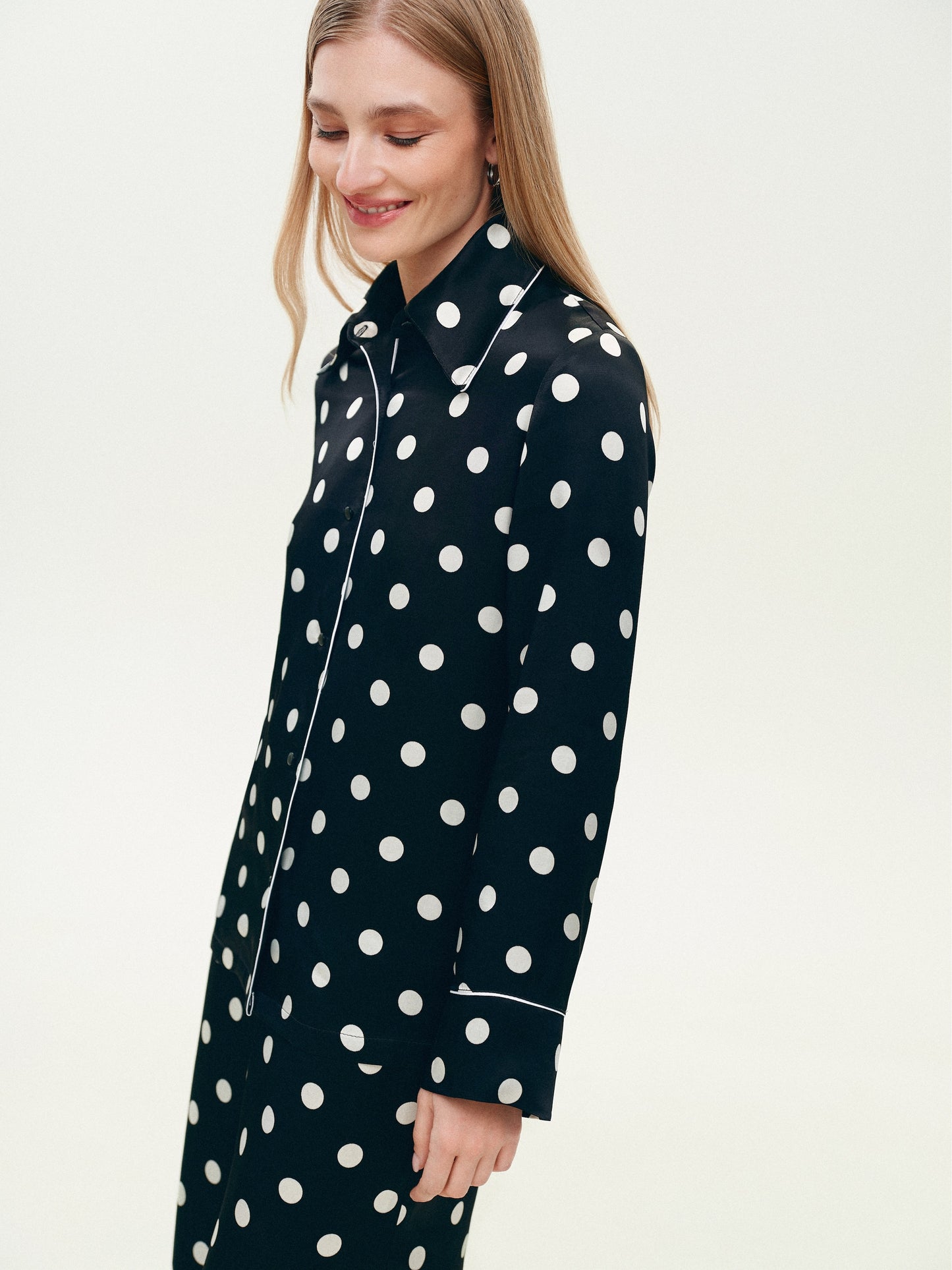 Black polkadot blouse