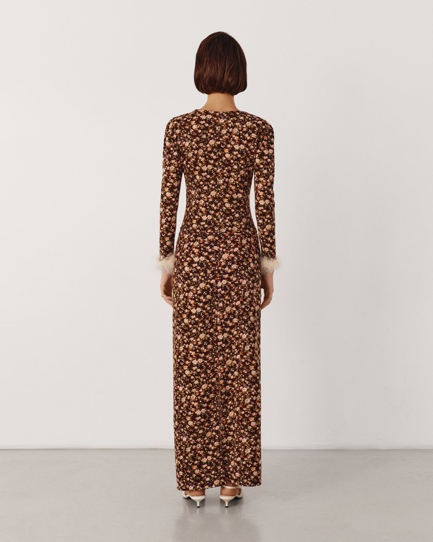 Brown skirt with flowers