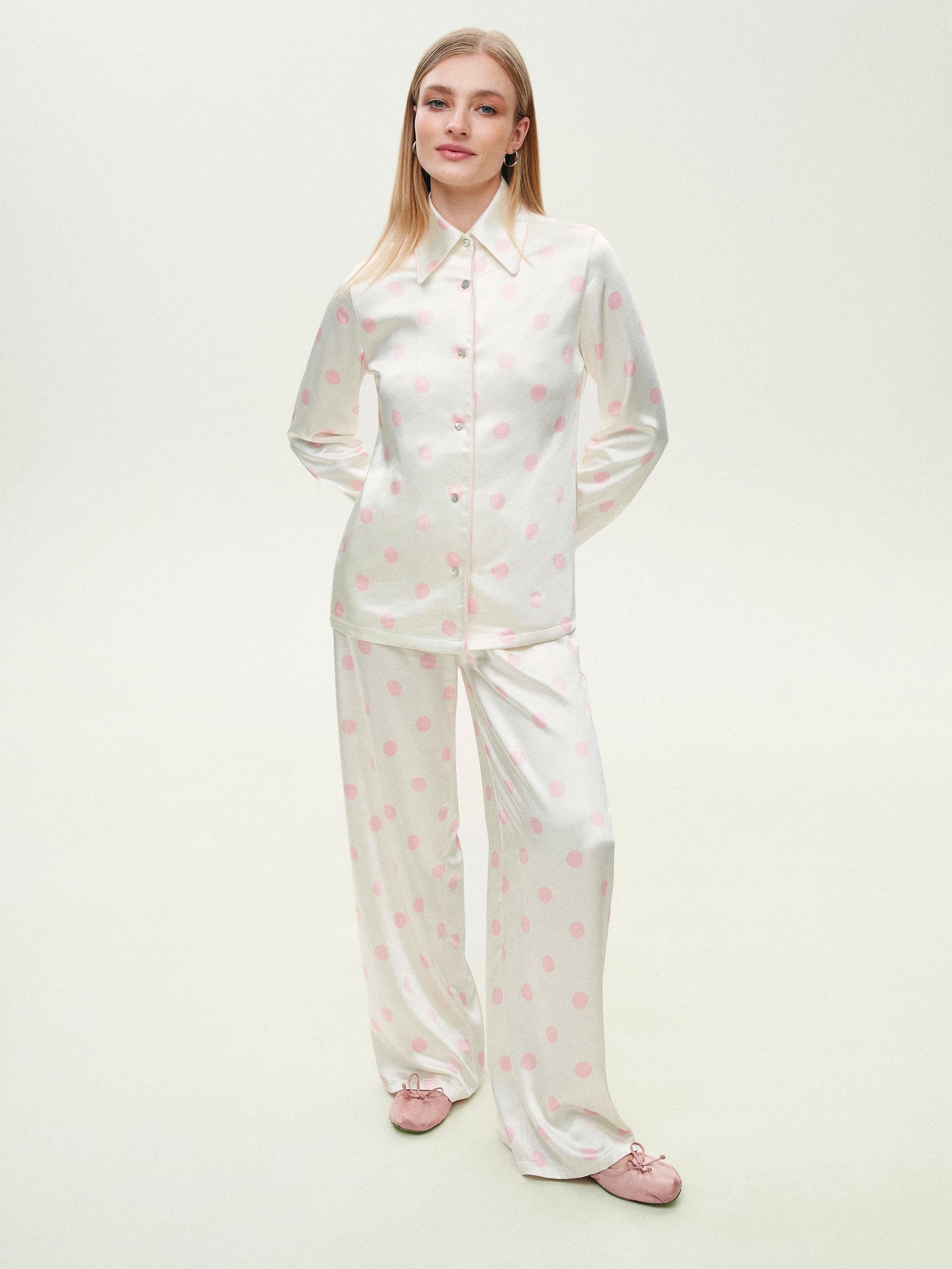 Pink polkadot pants