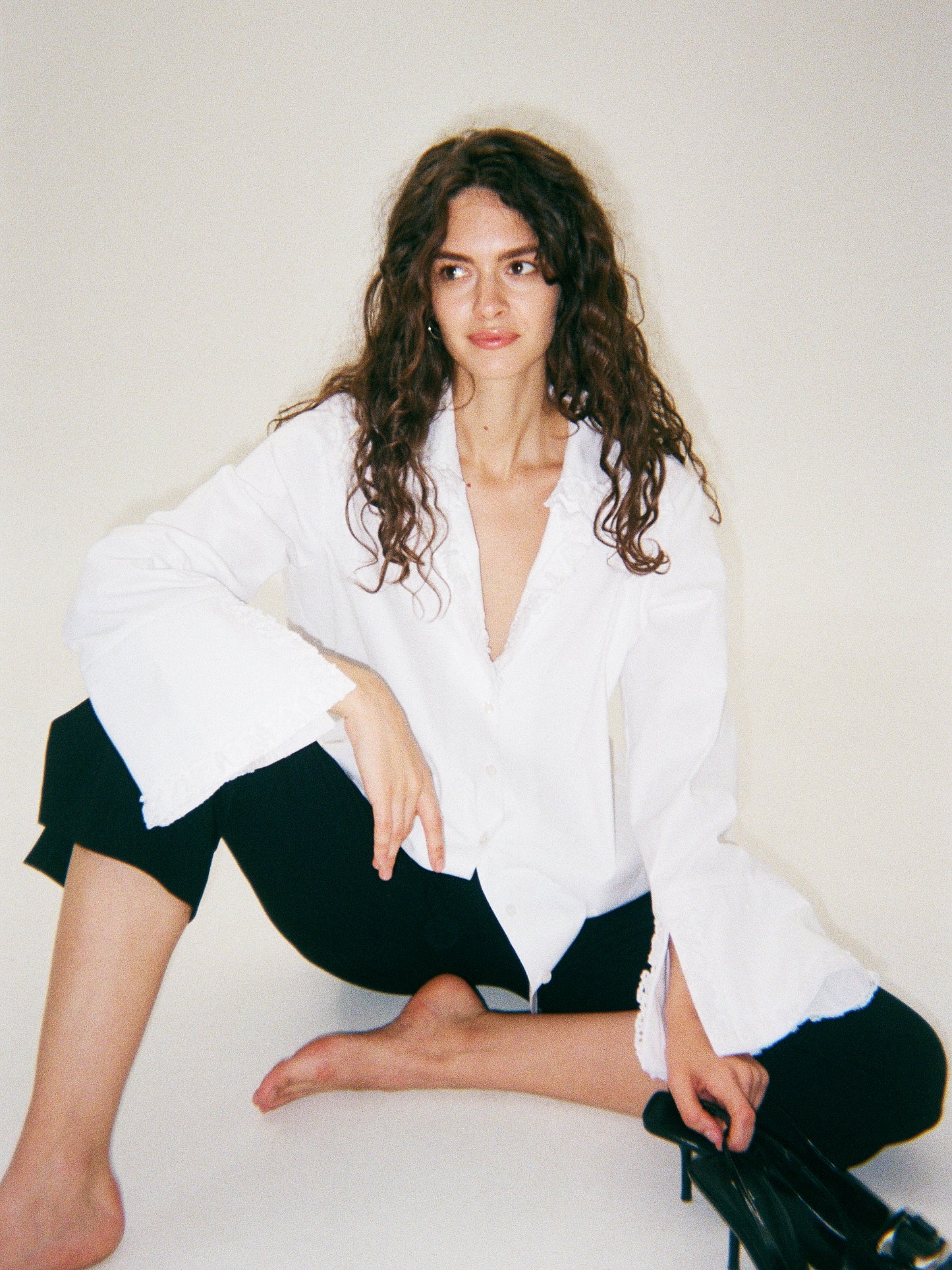 White shirt with lace