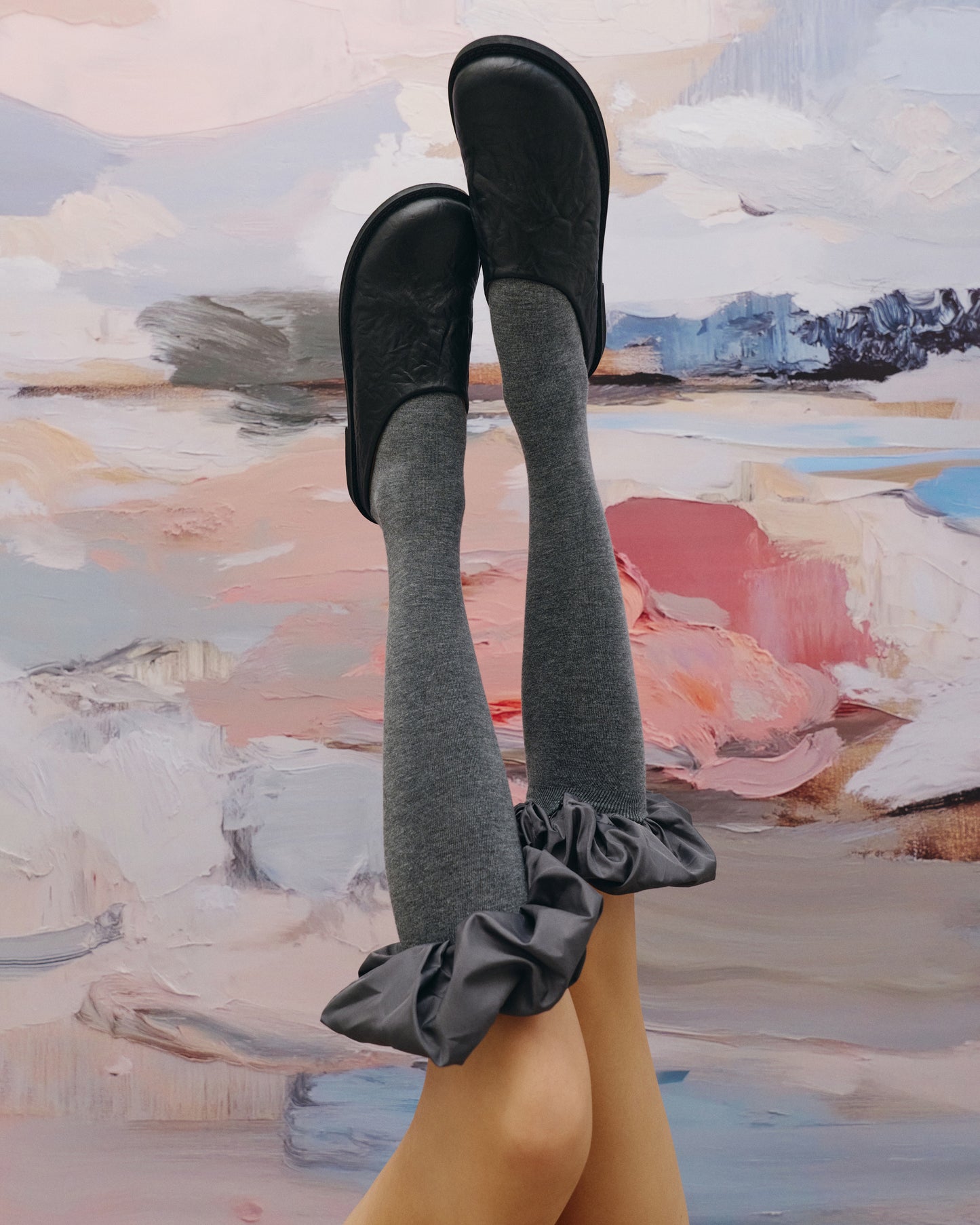 Gray cashmere stockings