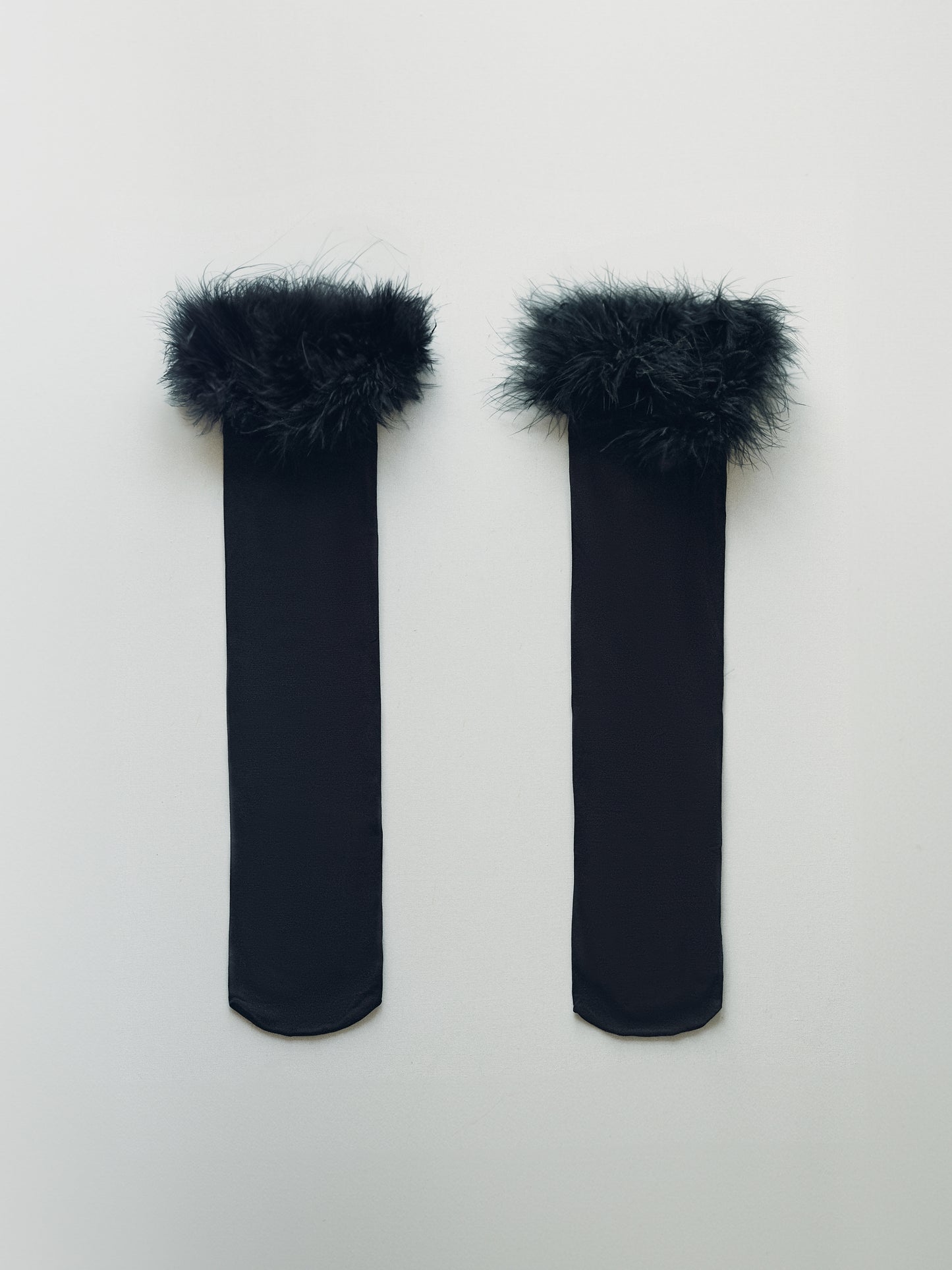 Stocking with fur in black