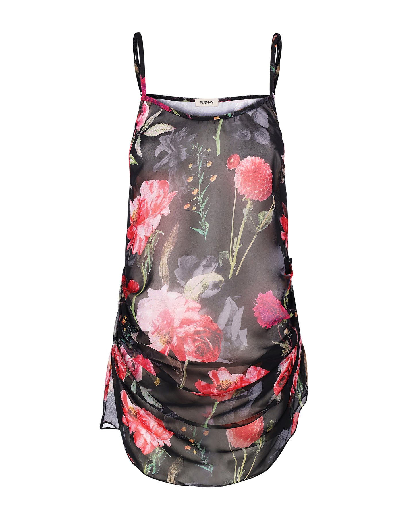 Transparent dress with flowers