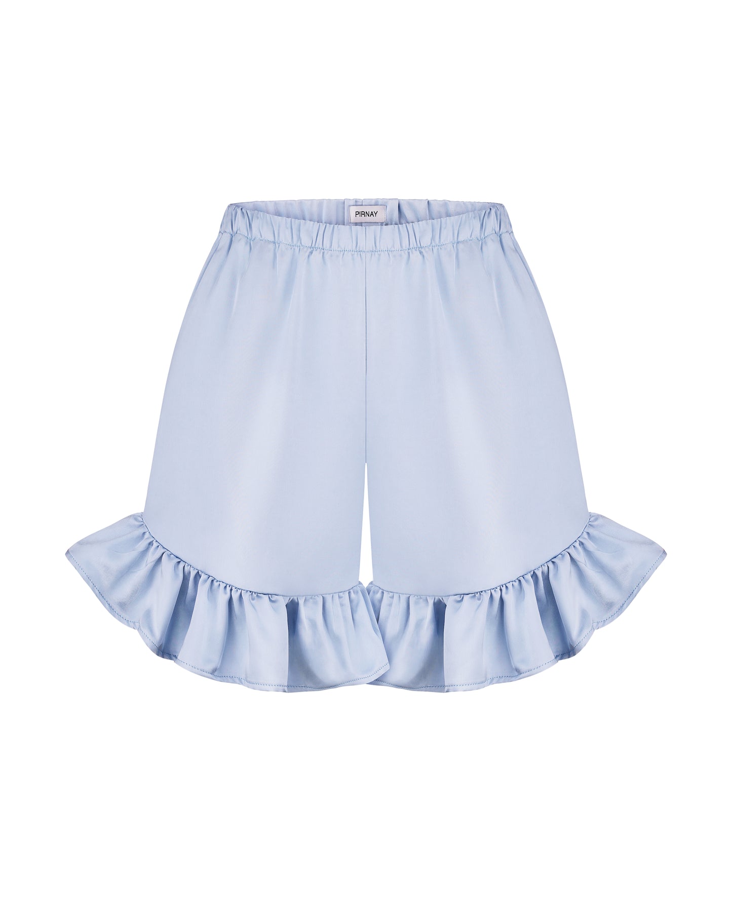 Blue shorts with ruffles