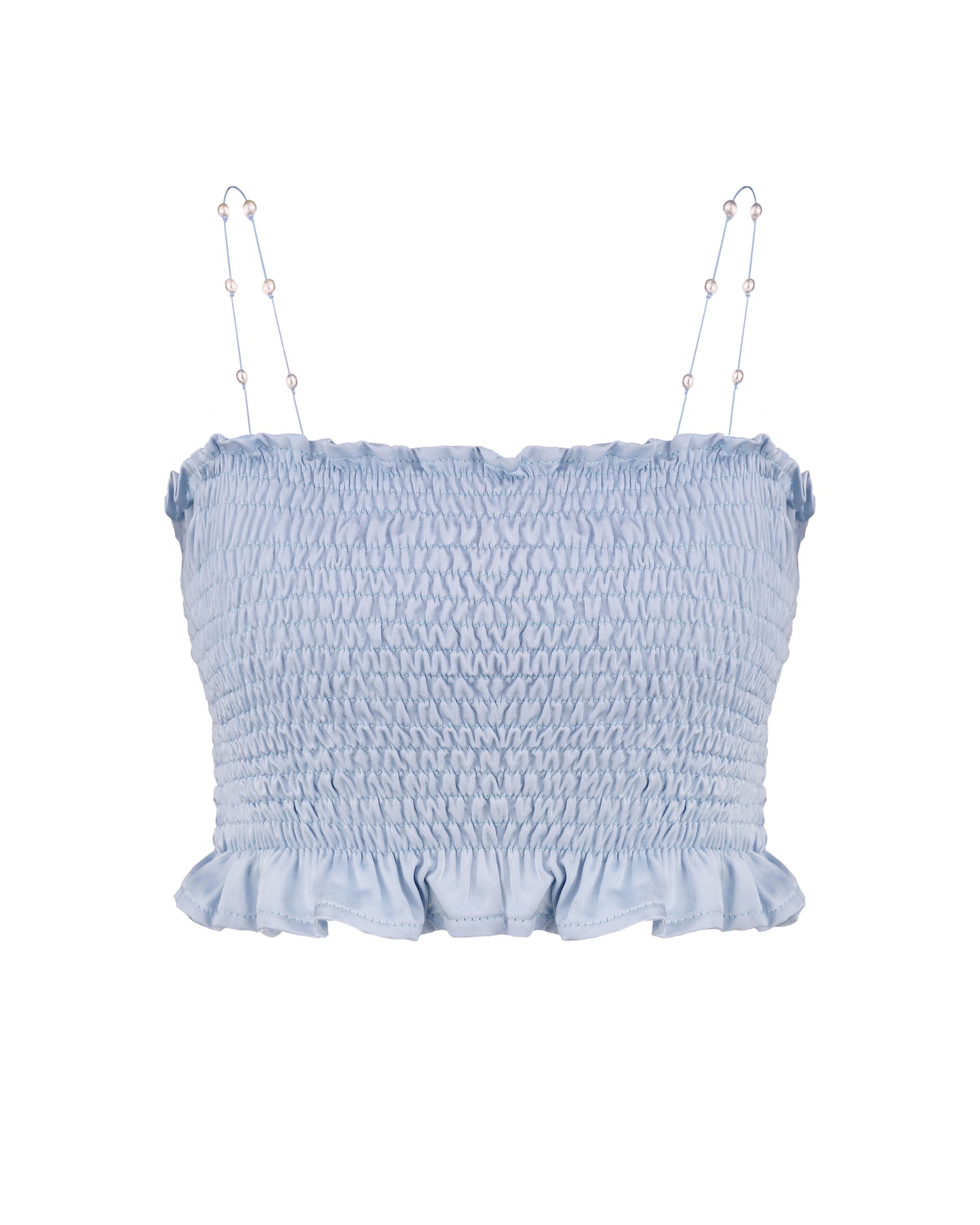 Blue top with pearls