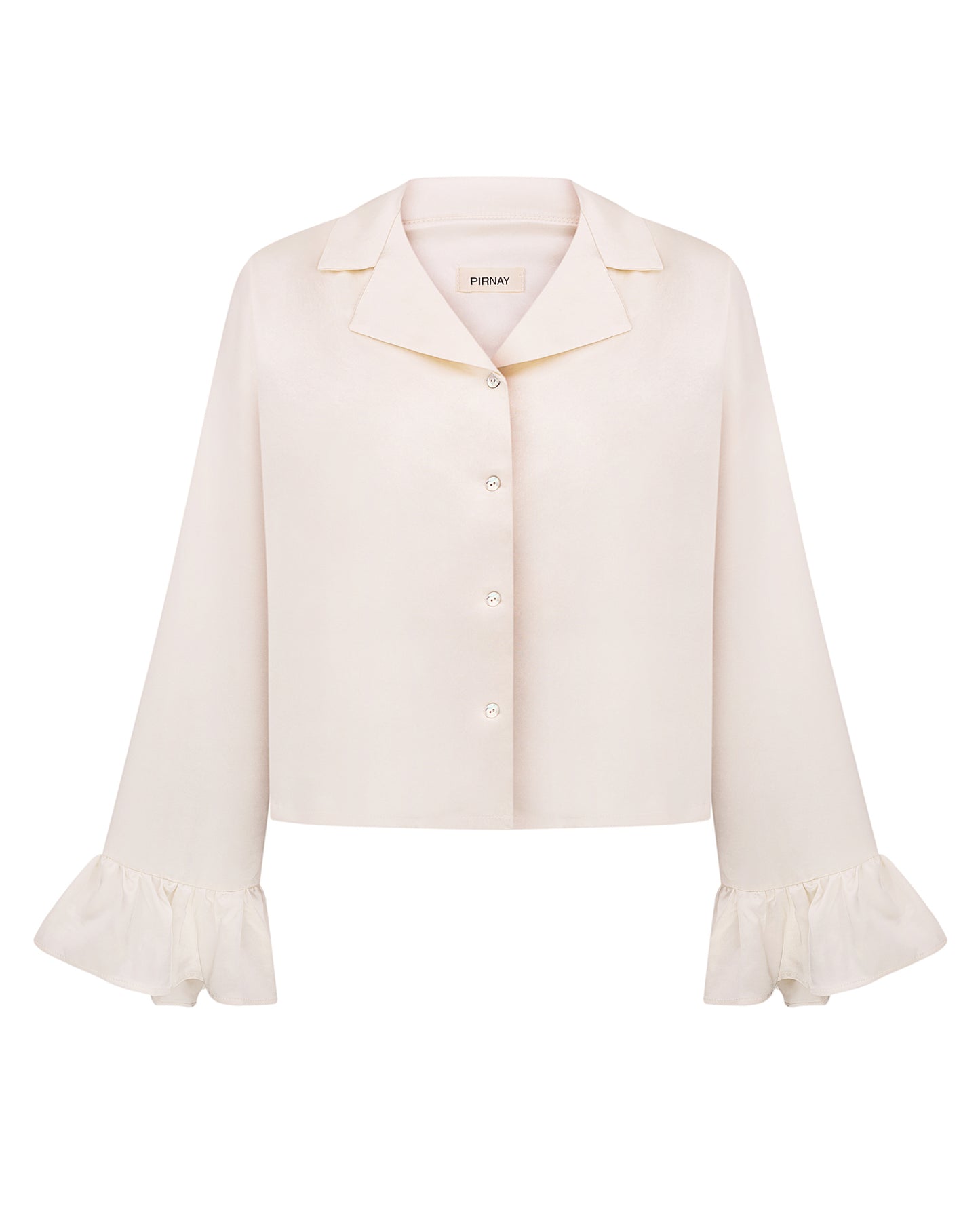 Блуза з рюшами молочна