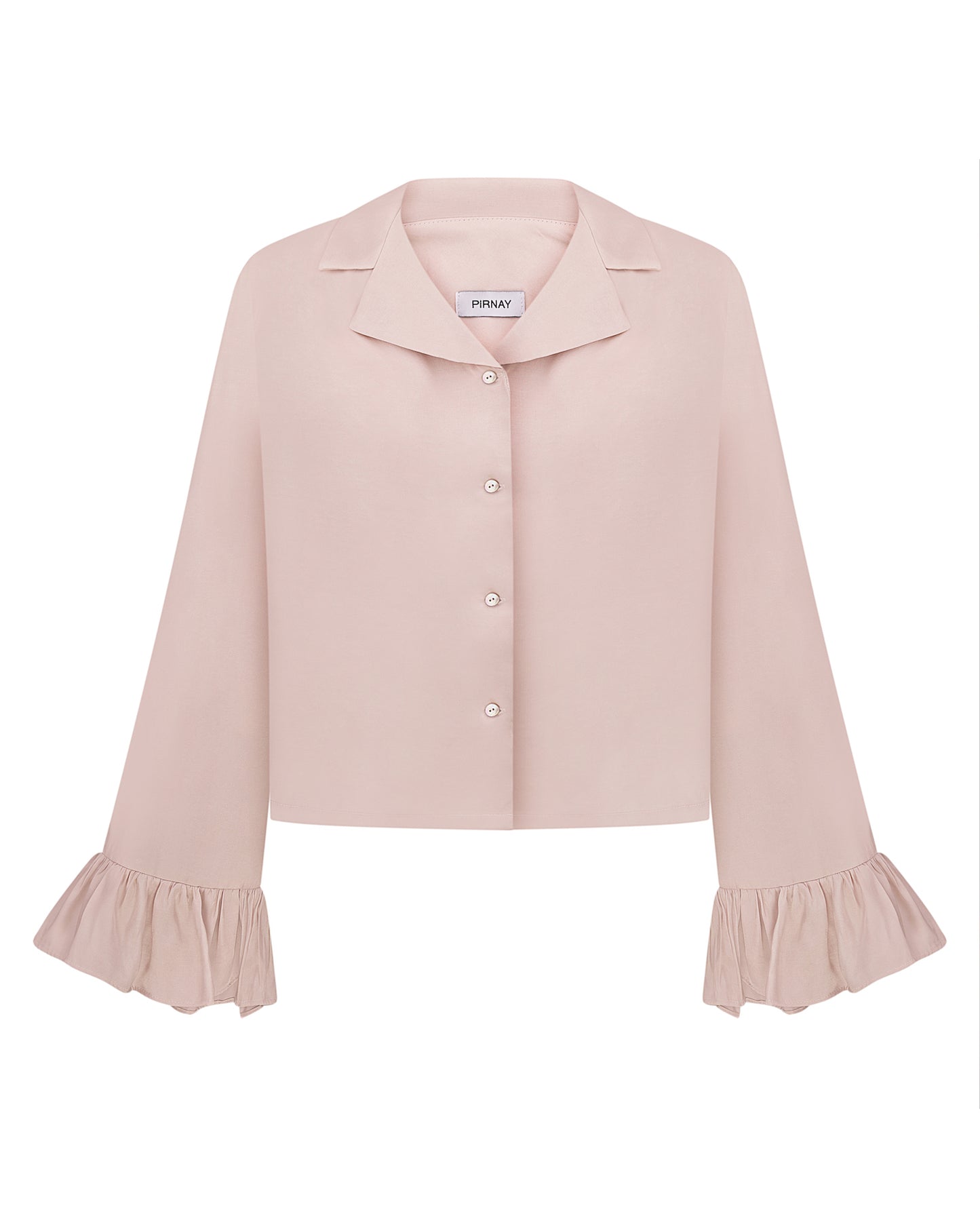 Beige blouse with ruffles cupro
