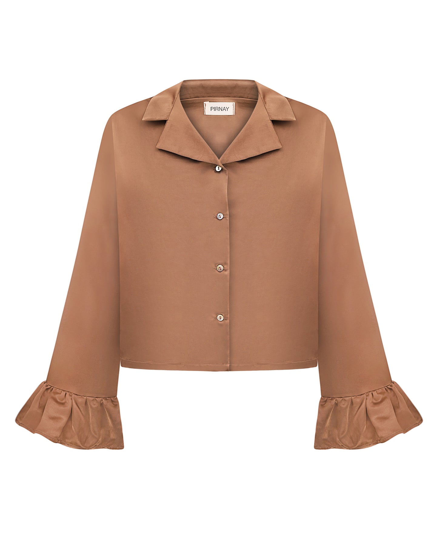 Brown blouse with ruffles