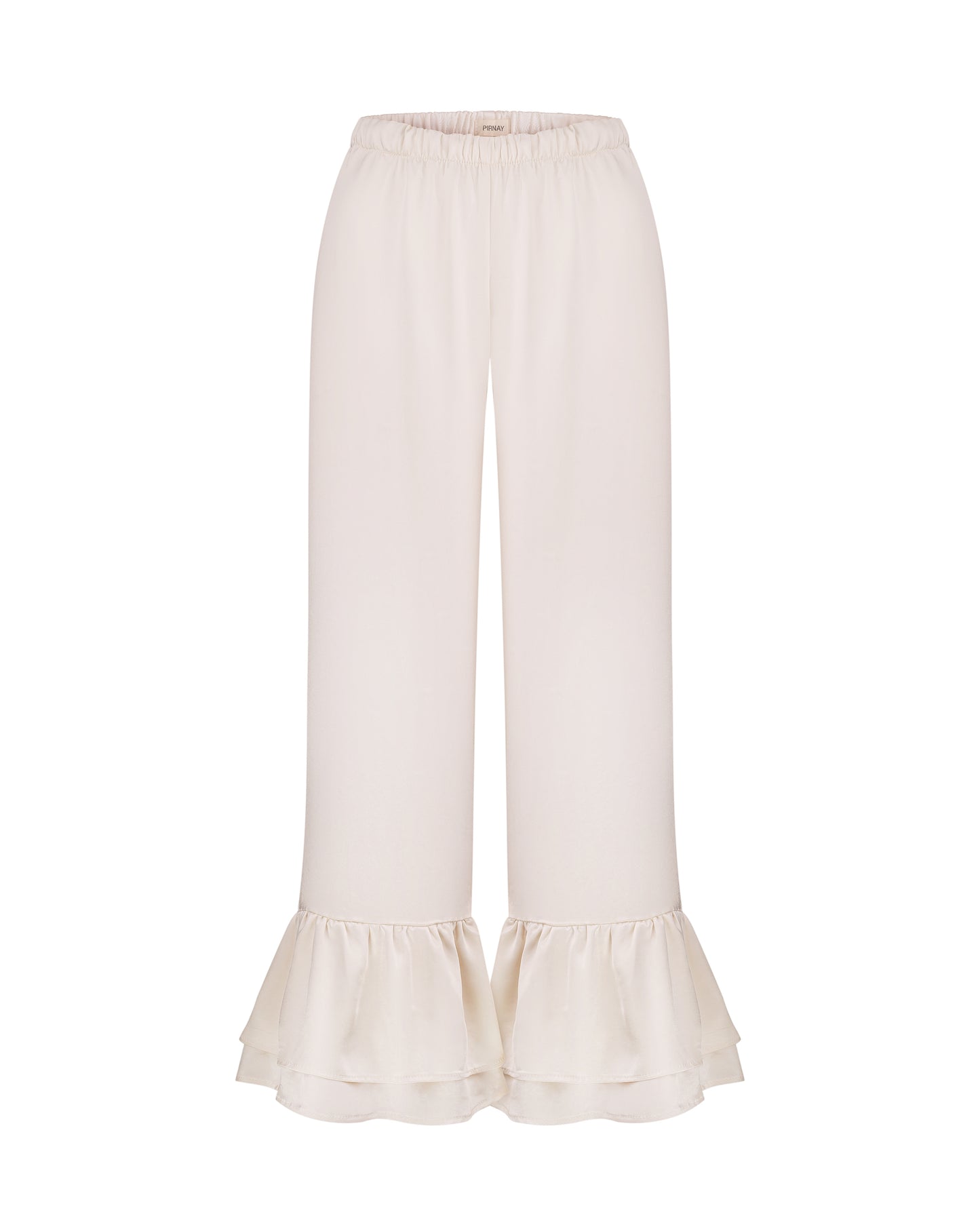 Milky pants with ruffles