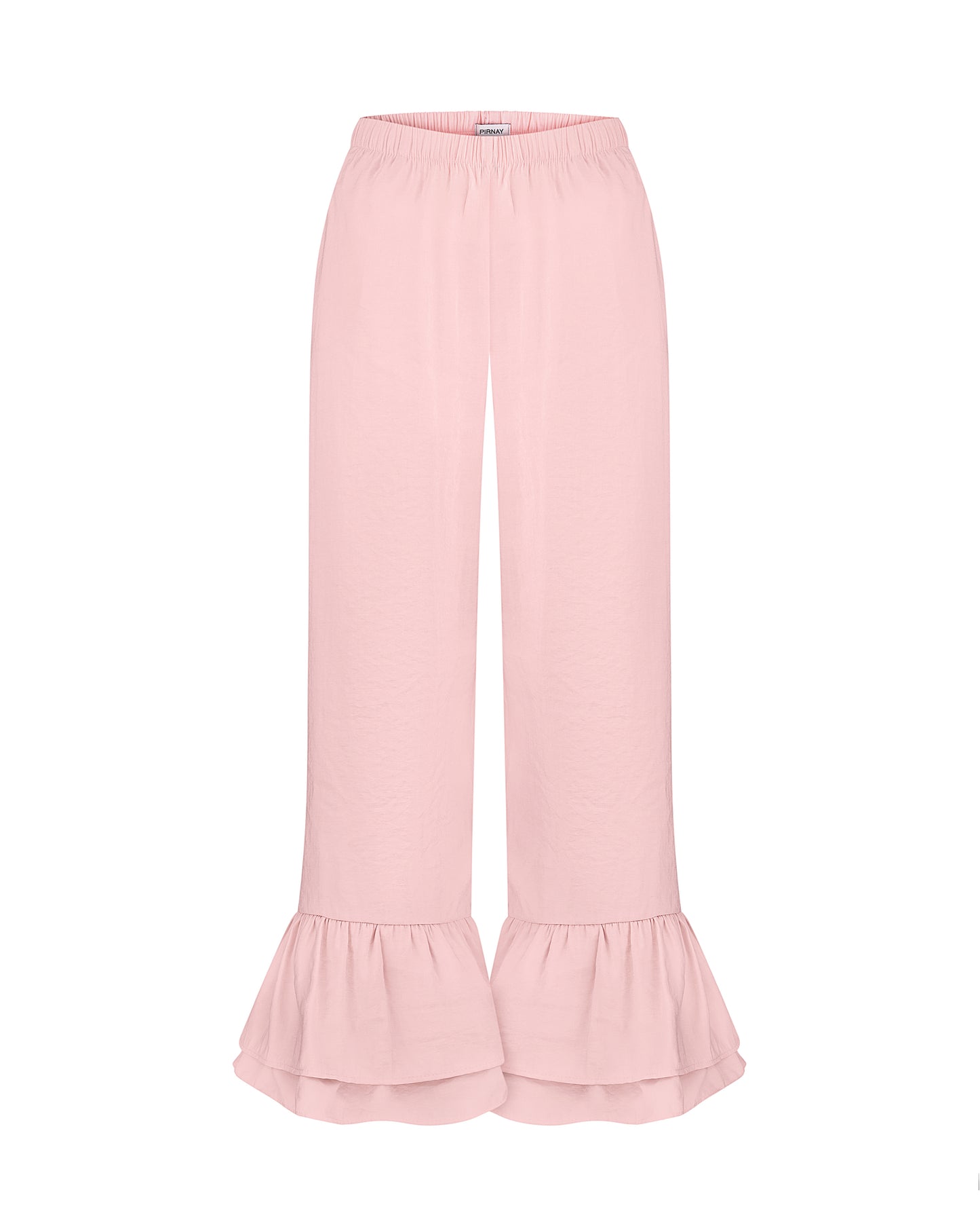 Pink pants with ruffles cupro