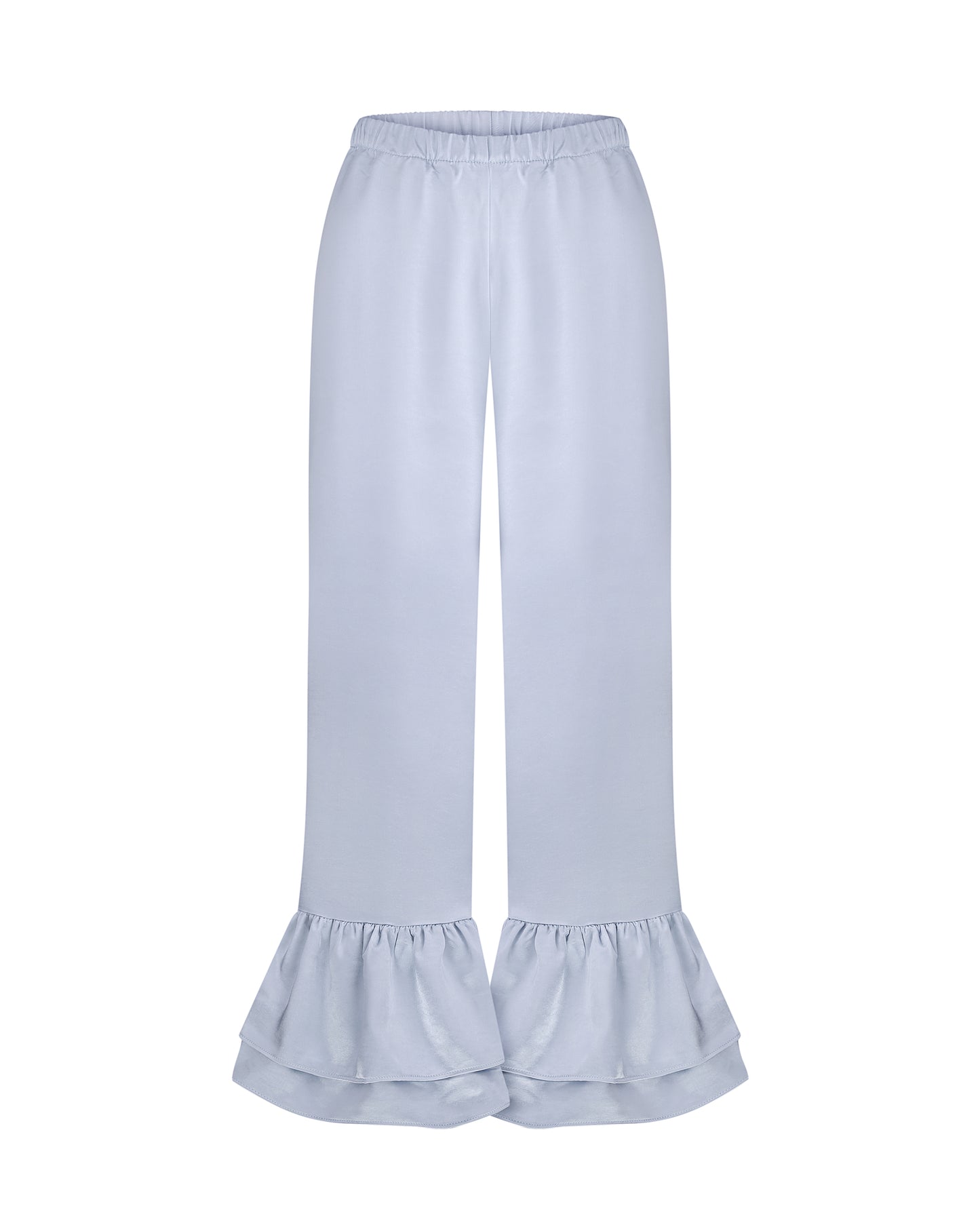 Blue pants with ruffles