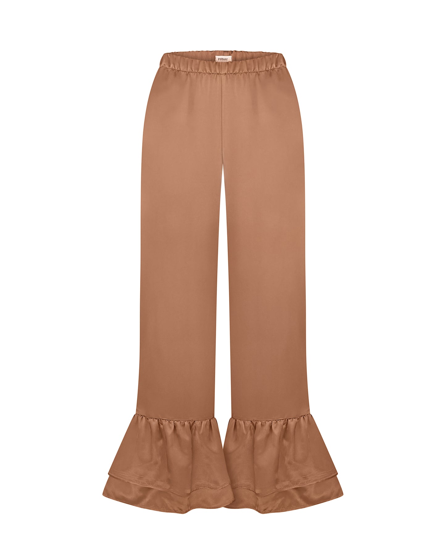 Brown pants with ruffles