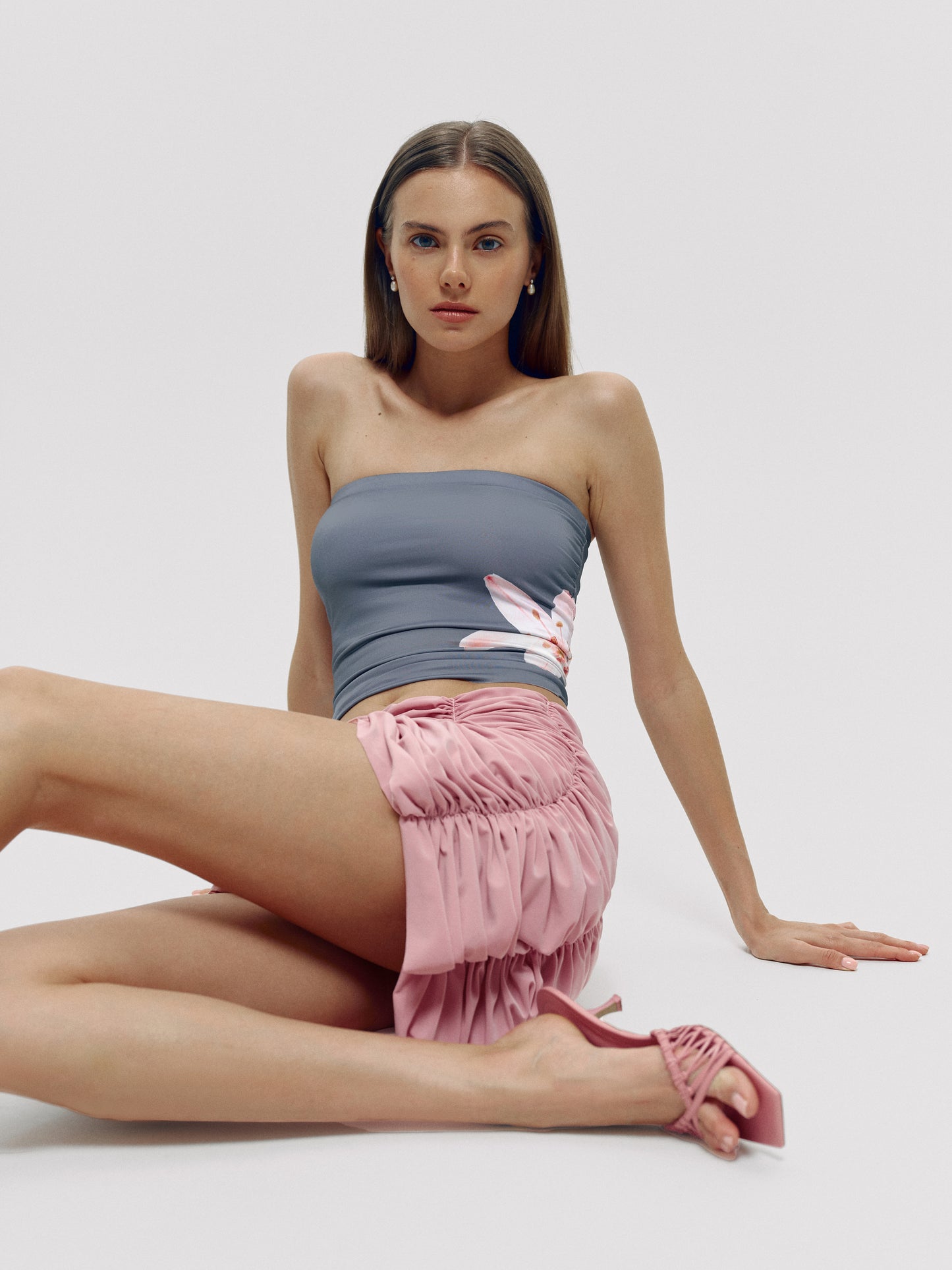 Draped skirt in pink