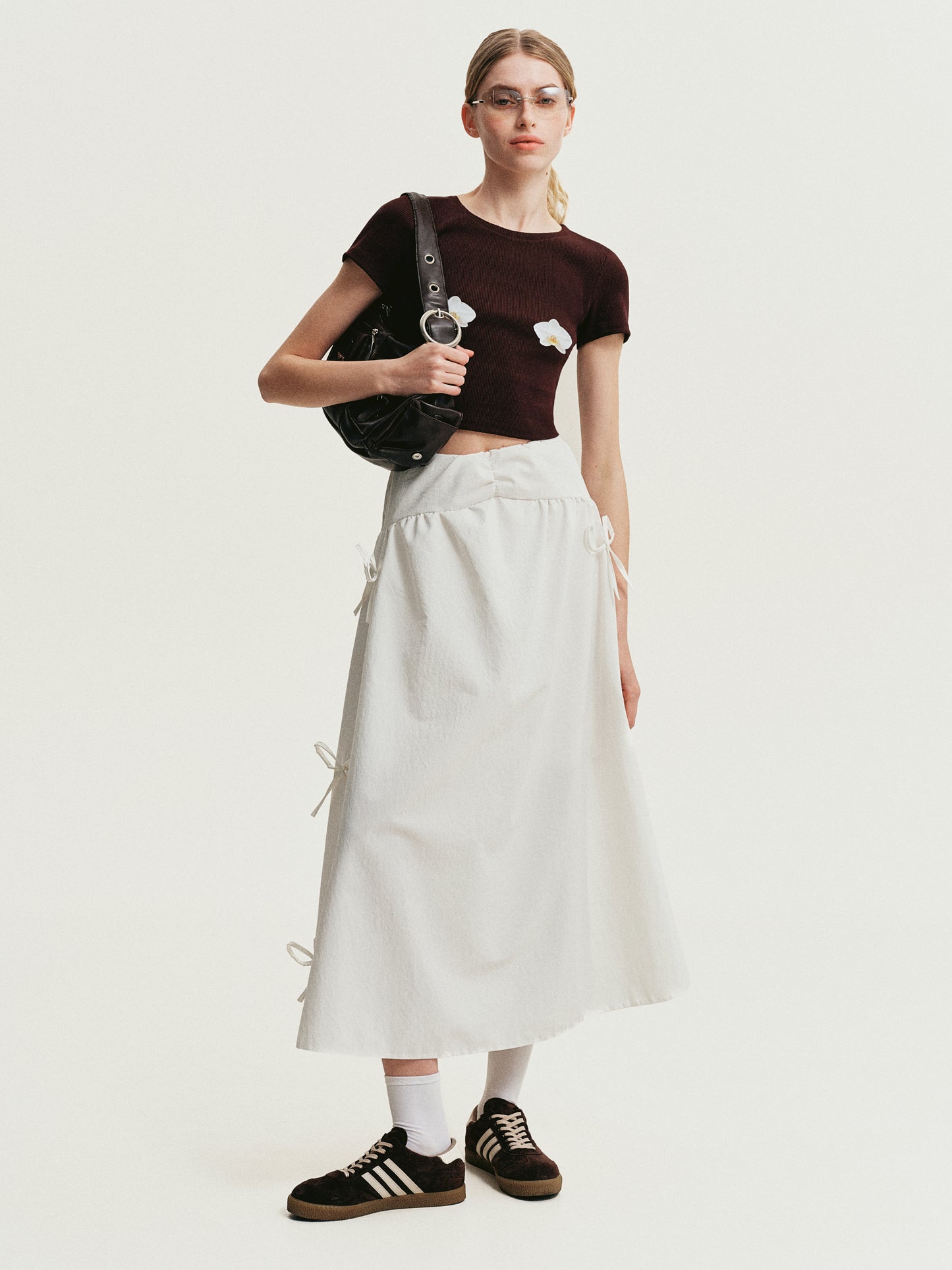 Maxi skirt with bows