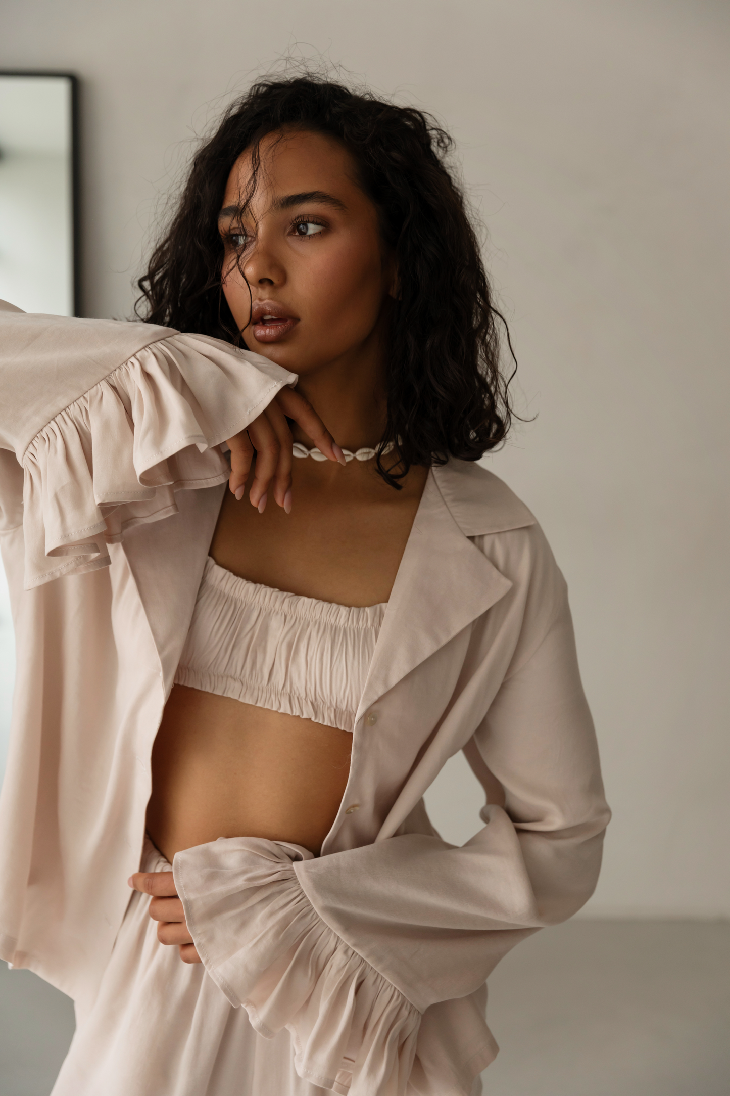 Beige top cupro