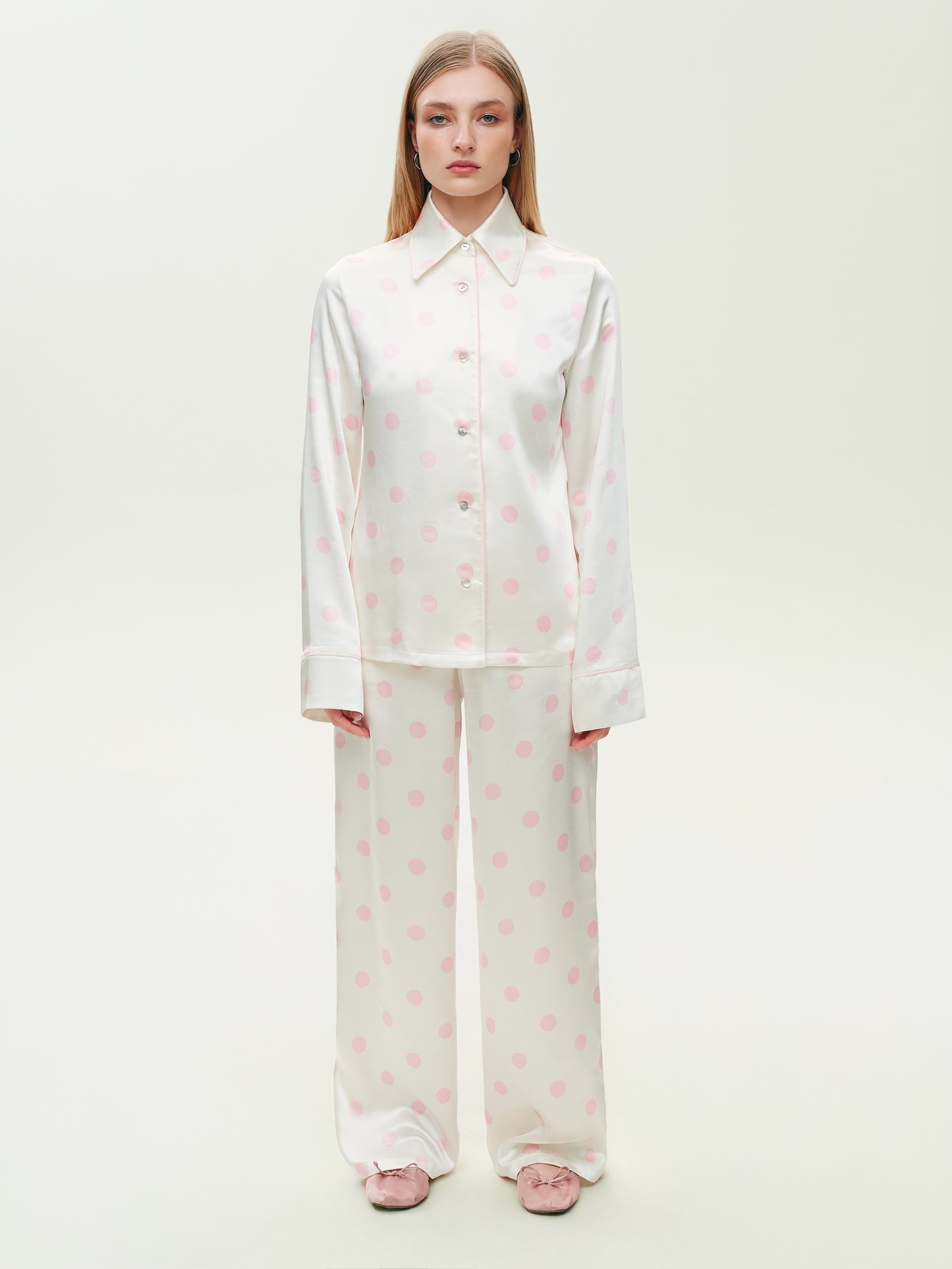 Pink polkadot pants