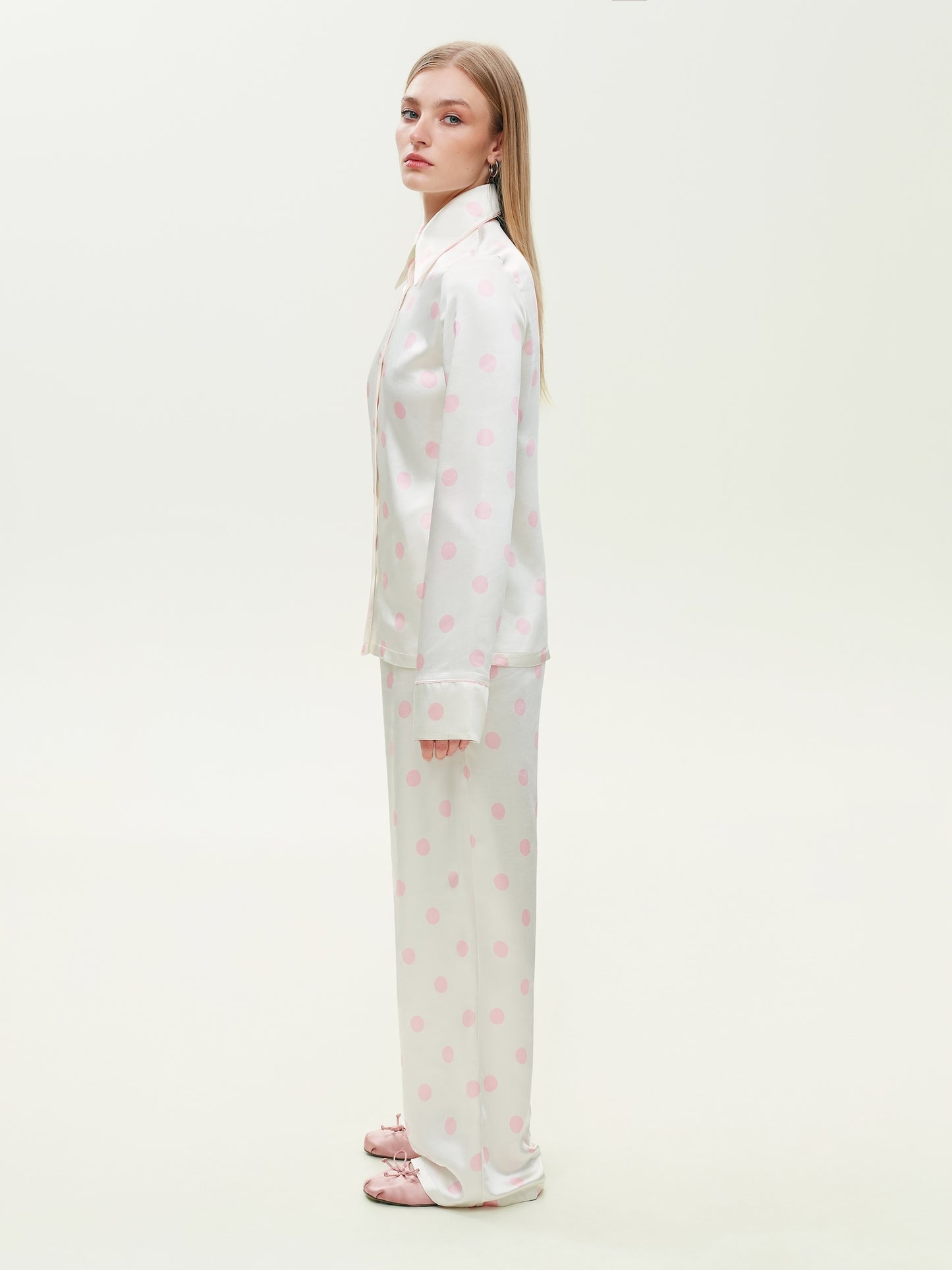 Pink polkadot pants