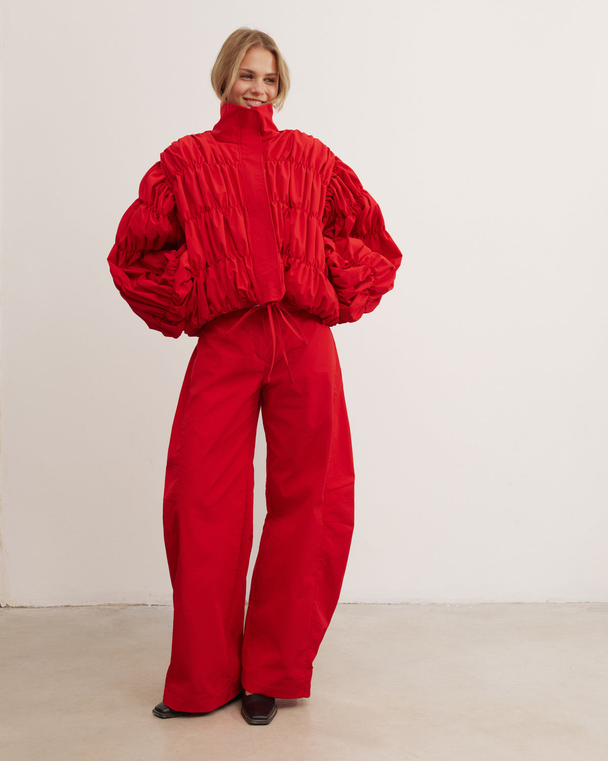 Red bomber jacket