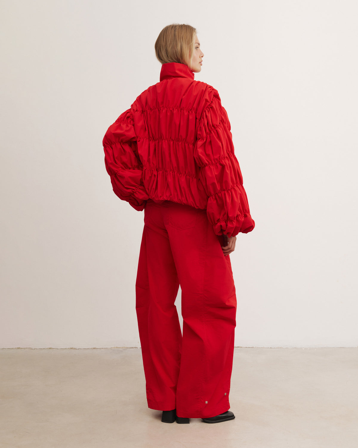 Red bomber jacket