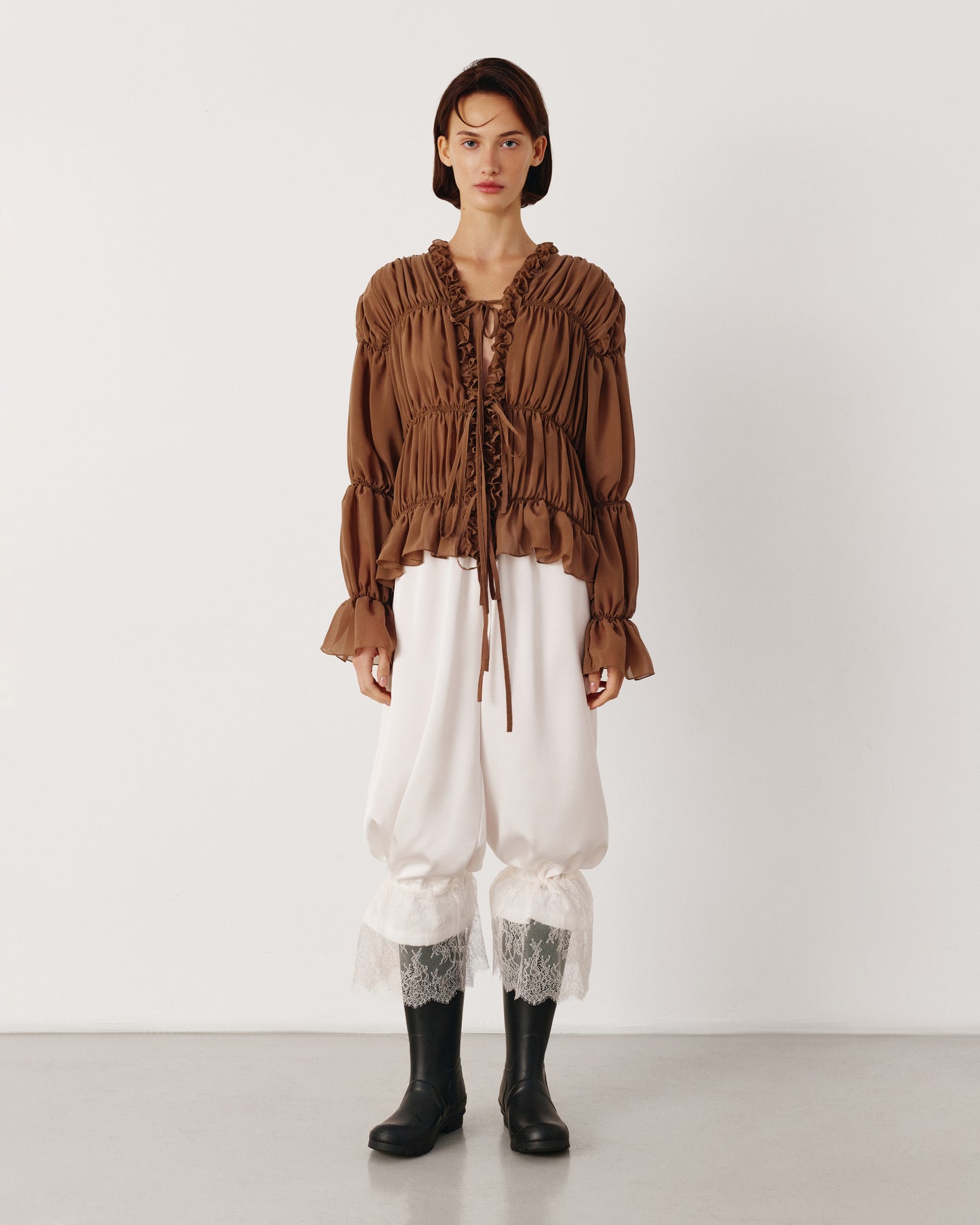 Chocolate draped blouse