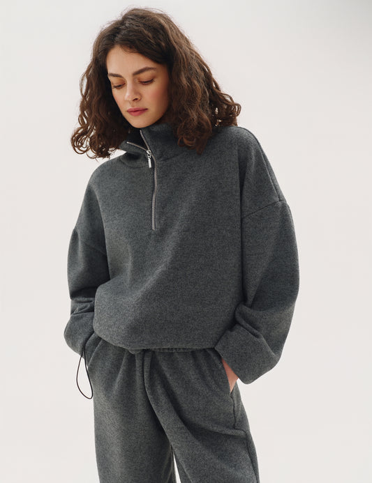 Gray hoodie with zip