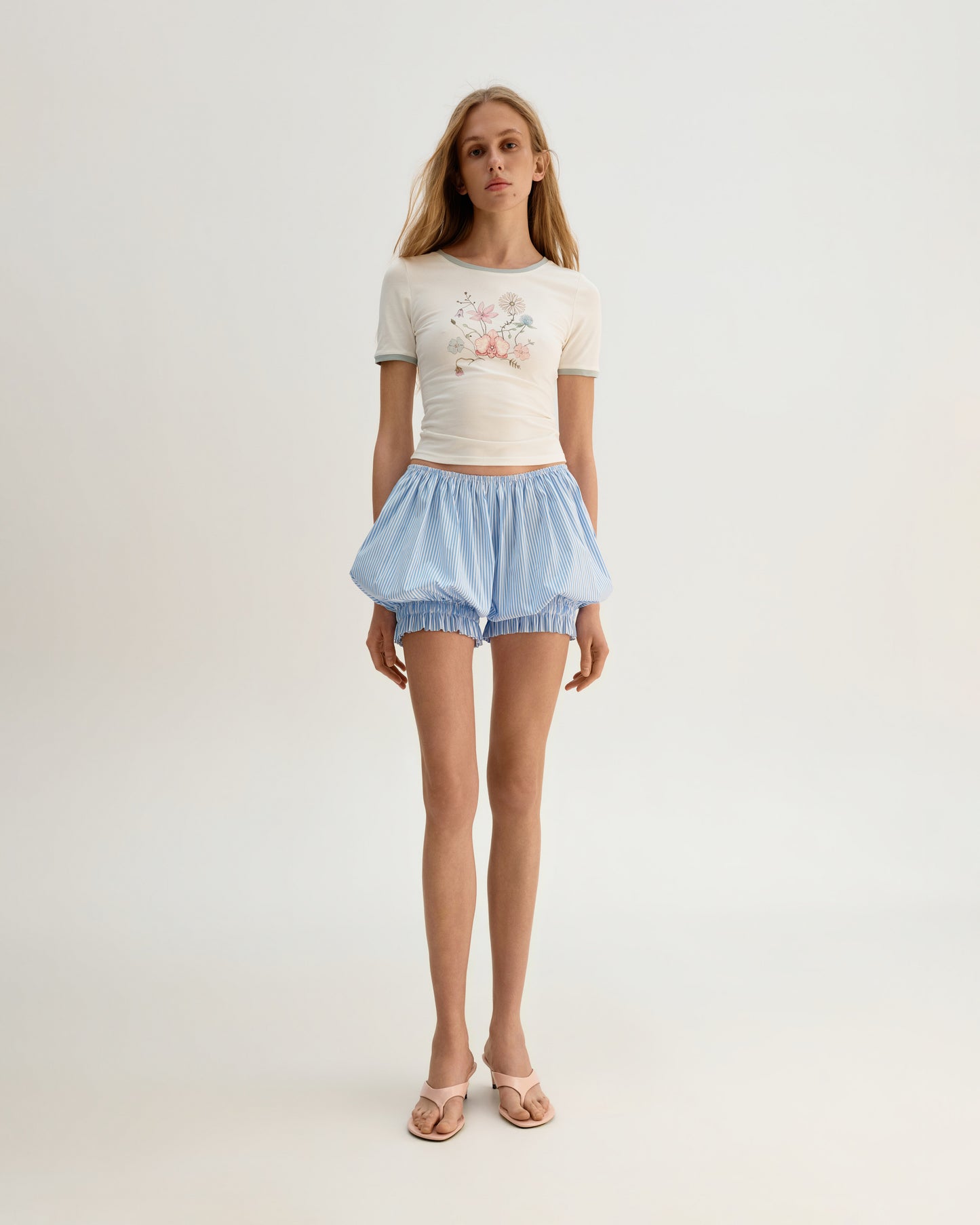 Blue Stripe Bubble Shorts