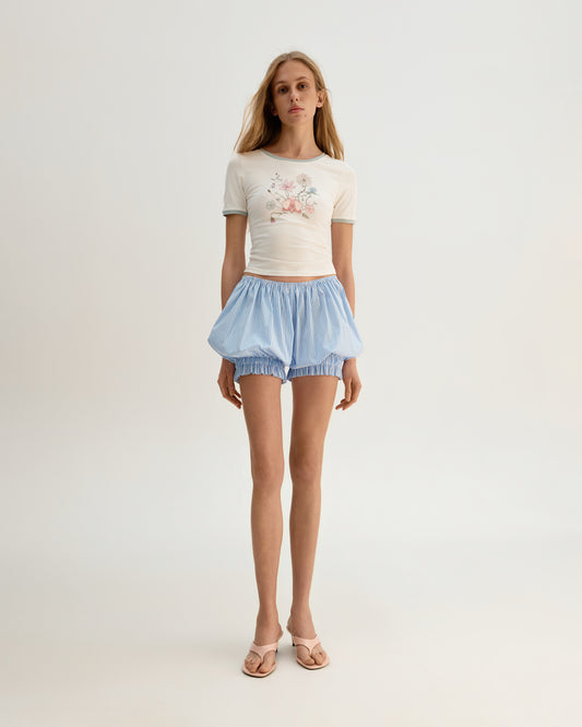 Blue Stripe Bubble Shorts