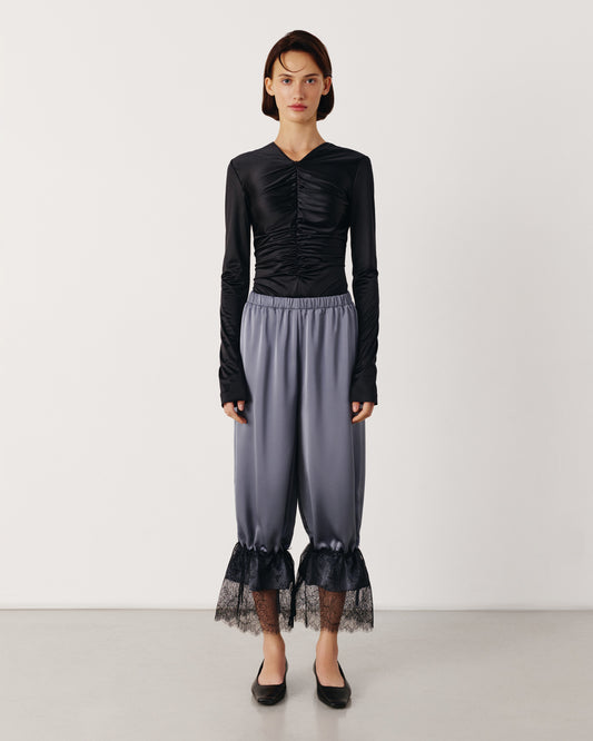 Pants with lace gray