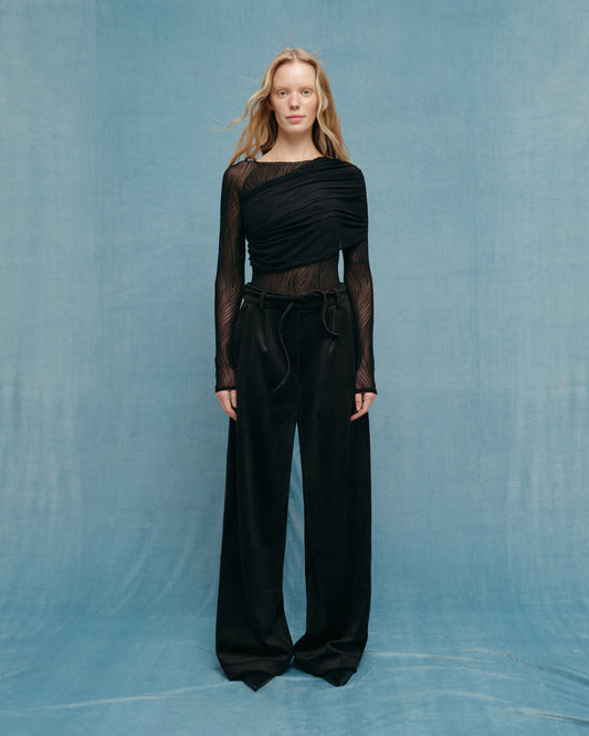 Corduroy pants in black colour