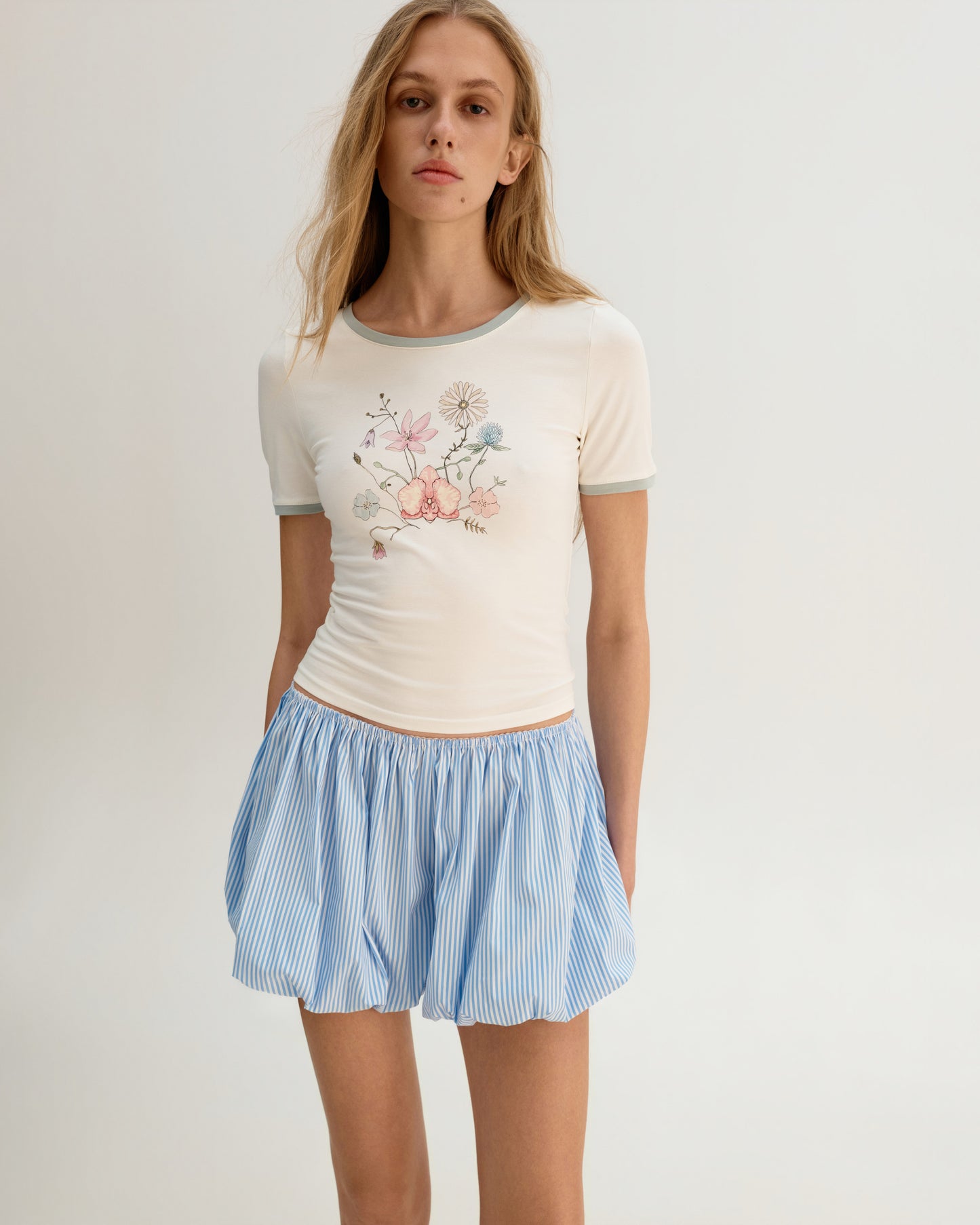 Blue Stripe Bubble Shorts