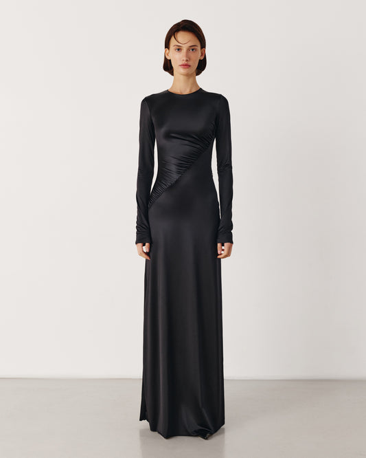 Biflex maxi dress in black