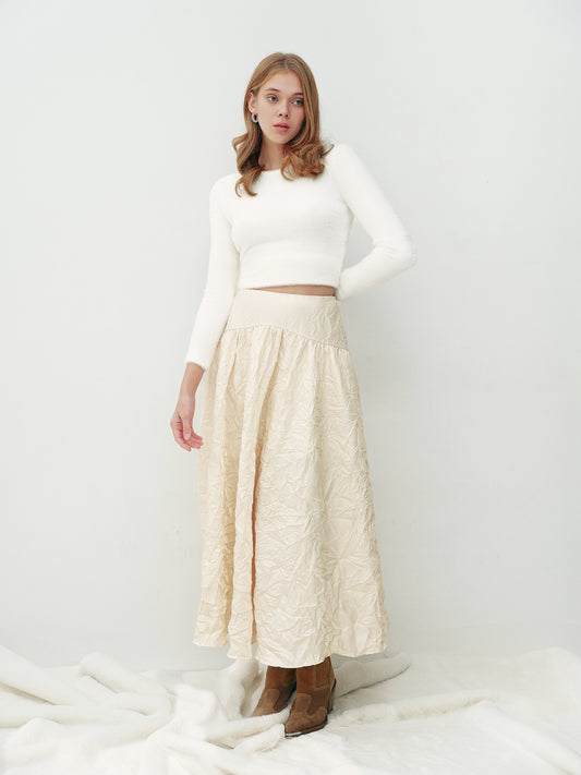 Crinkle maxi skirt