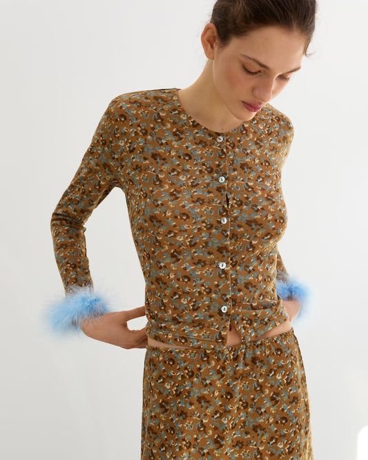 Floral spring cardigan with puff