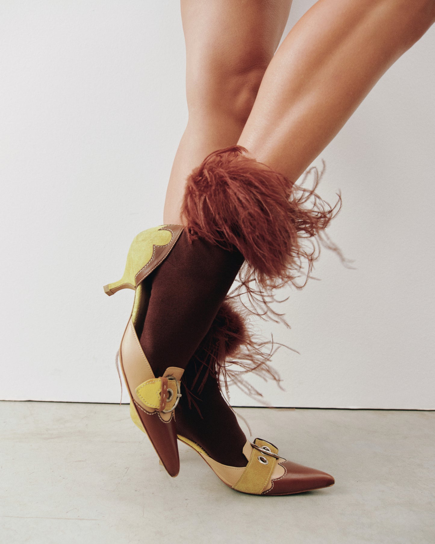 Feather Cuff Socks
