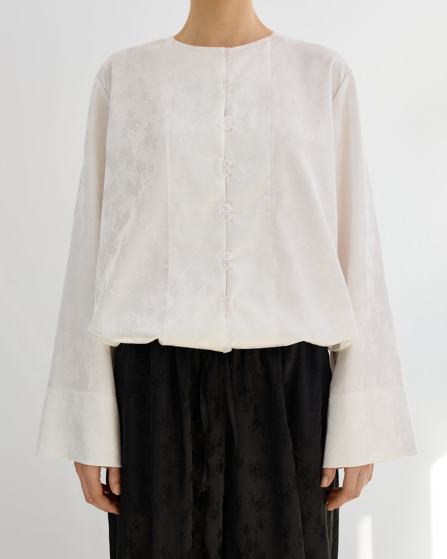 Satin Jacquard Blouse
