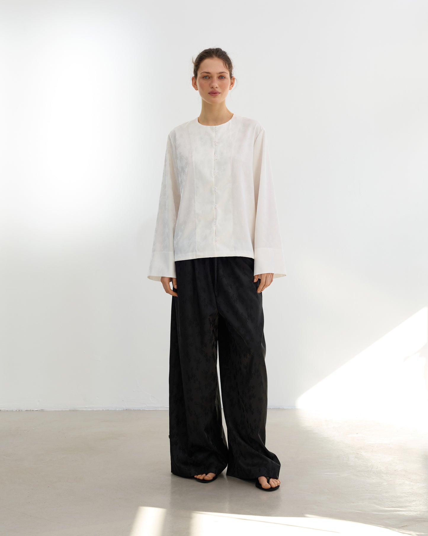 Satin Jacquard Blouse
