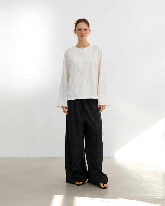 Satin Jacquard Blouse