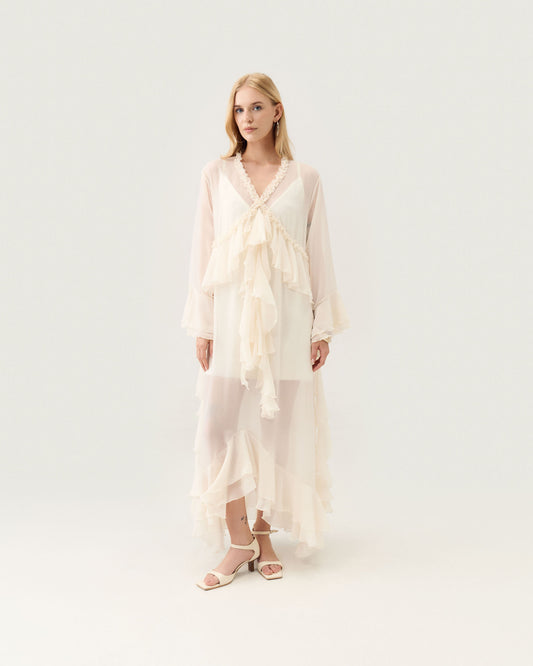 Boho dress in milk