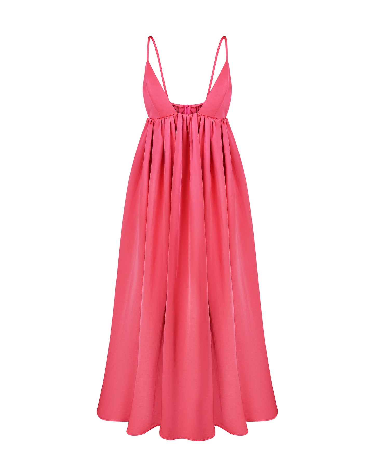 Silk maxi dress in pink