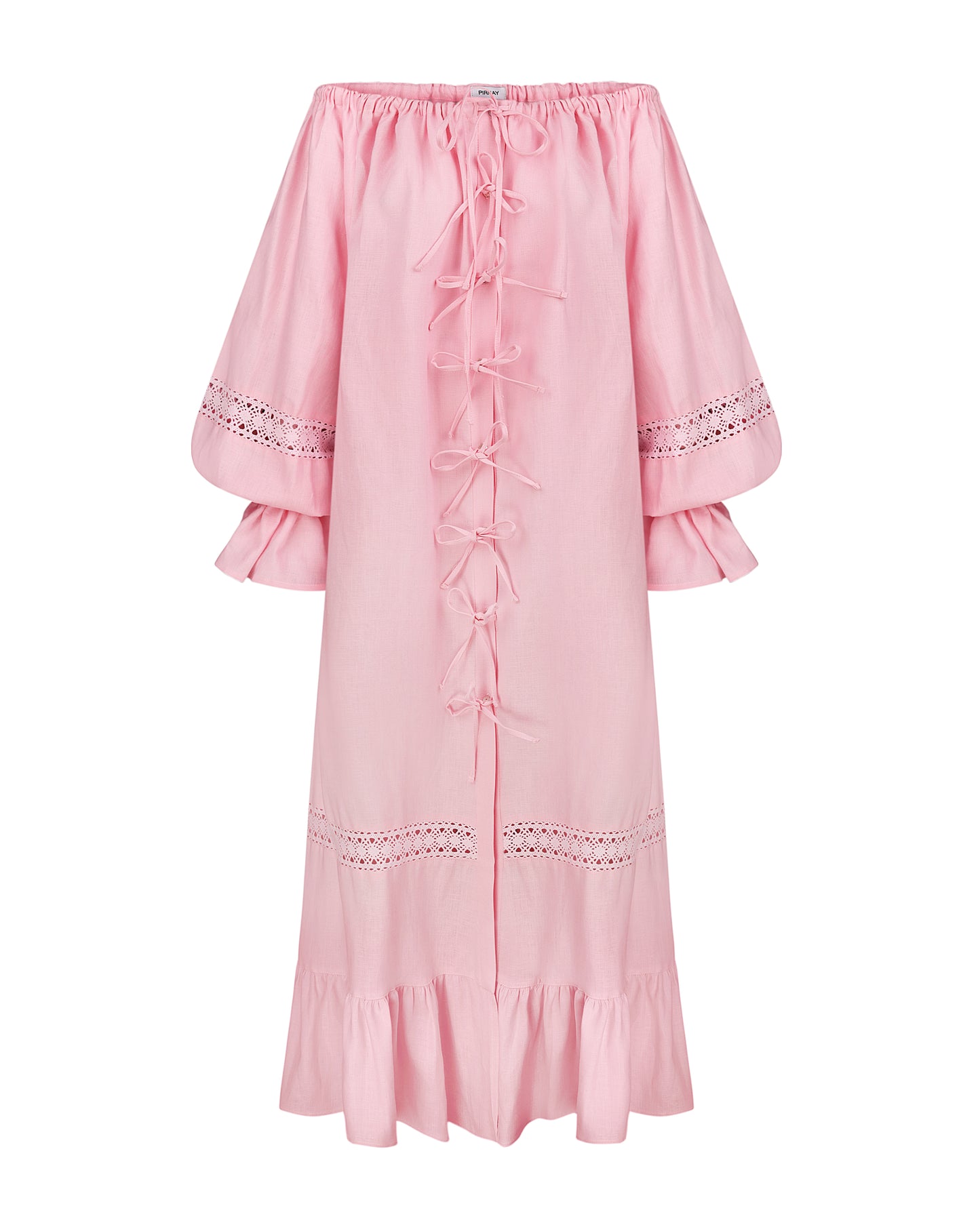 Рожева сукня з рюшами та мереживом