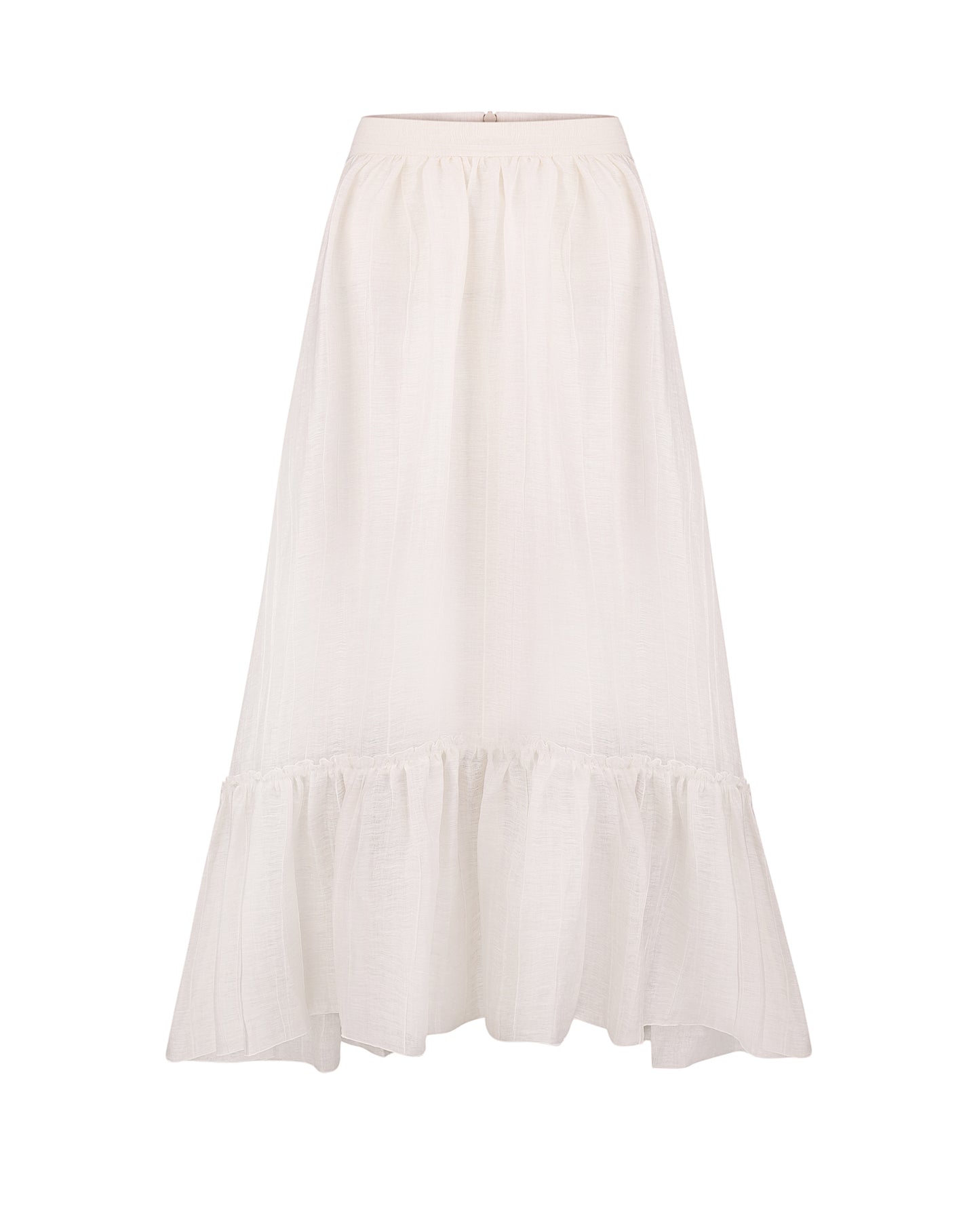 Maxi skirt with ruffle in milk