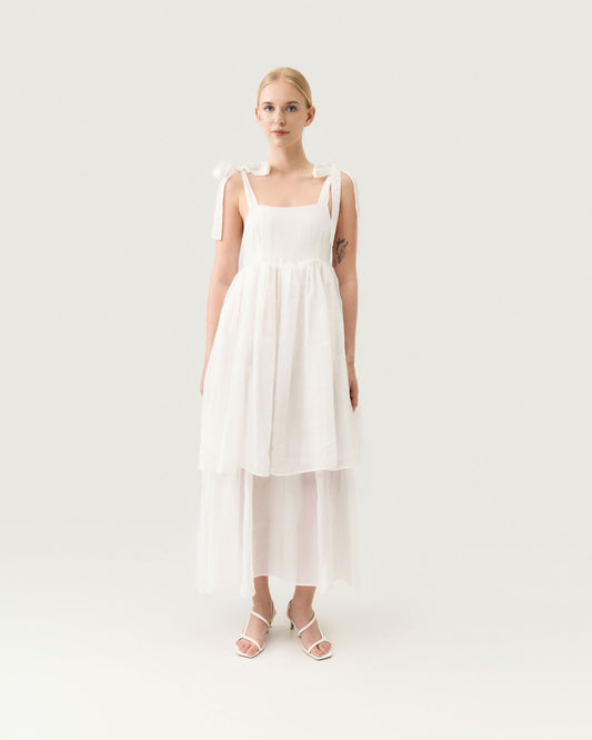 Layered dress in milk
