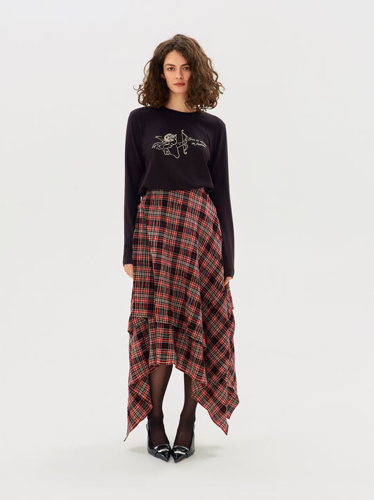 Асиметрична картата спідниця