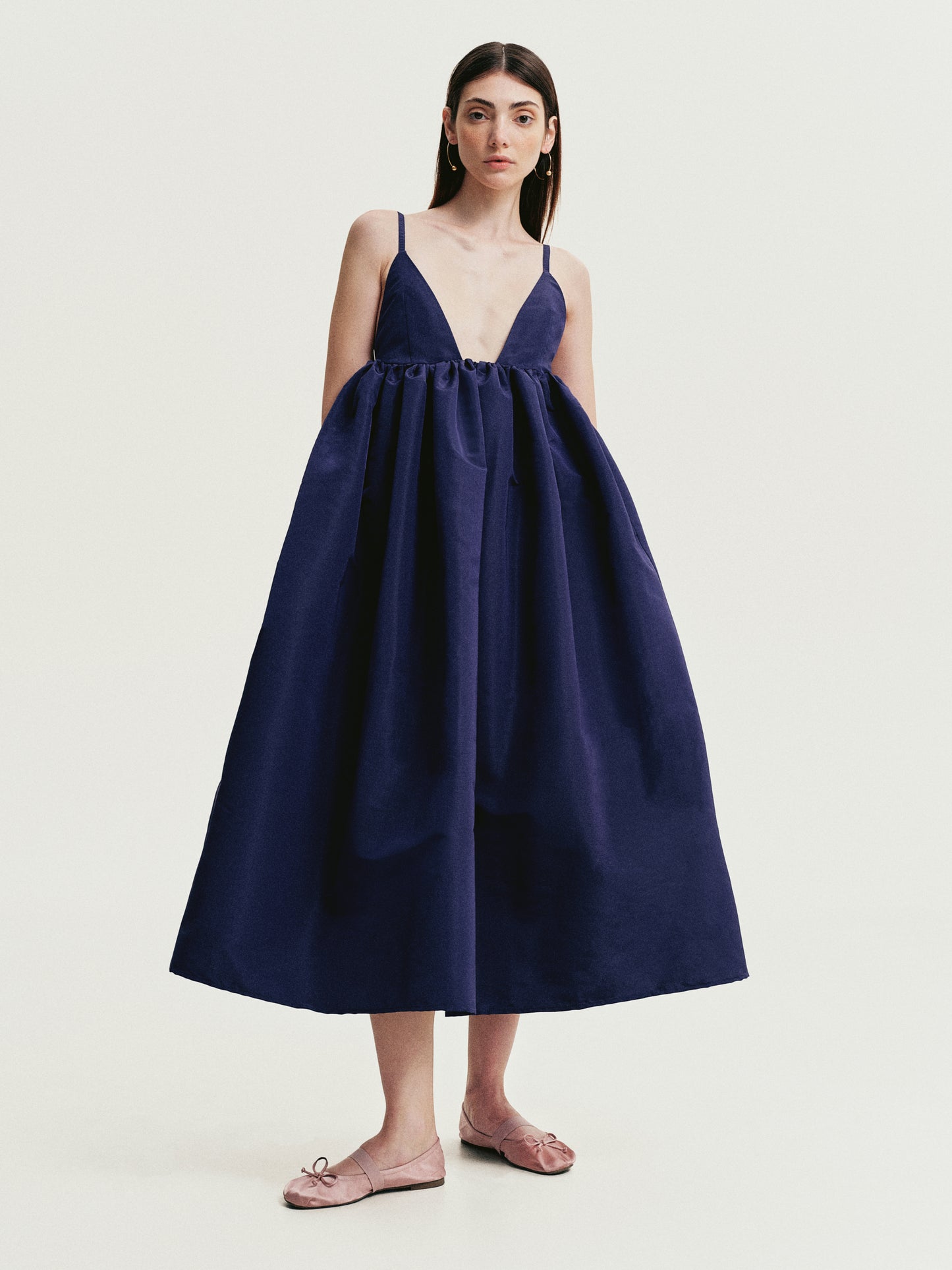 Silk maxi dress in blue
