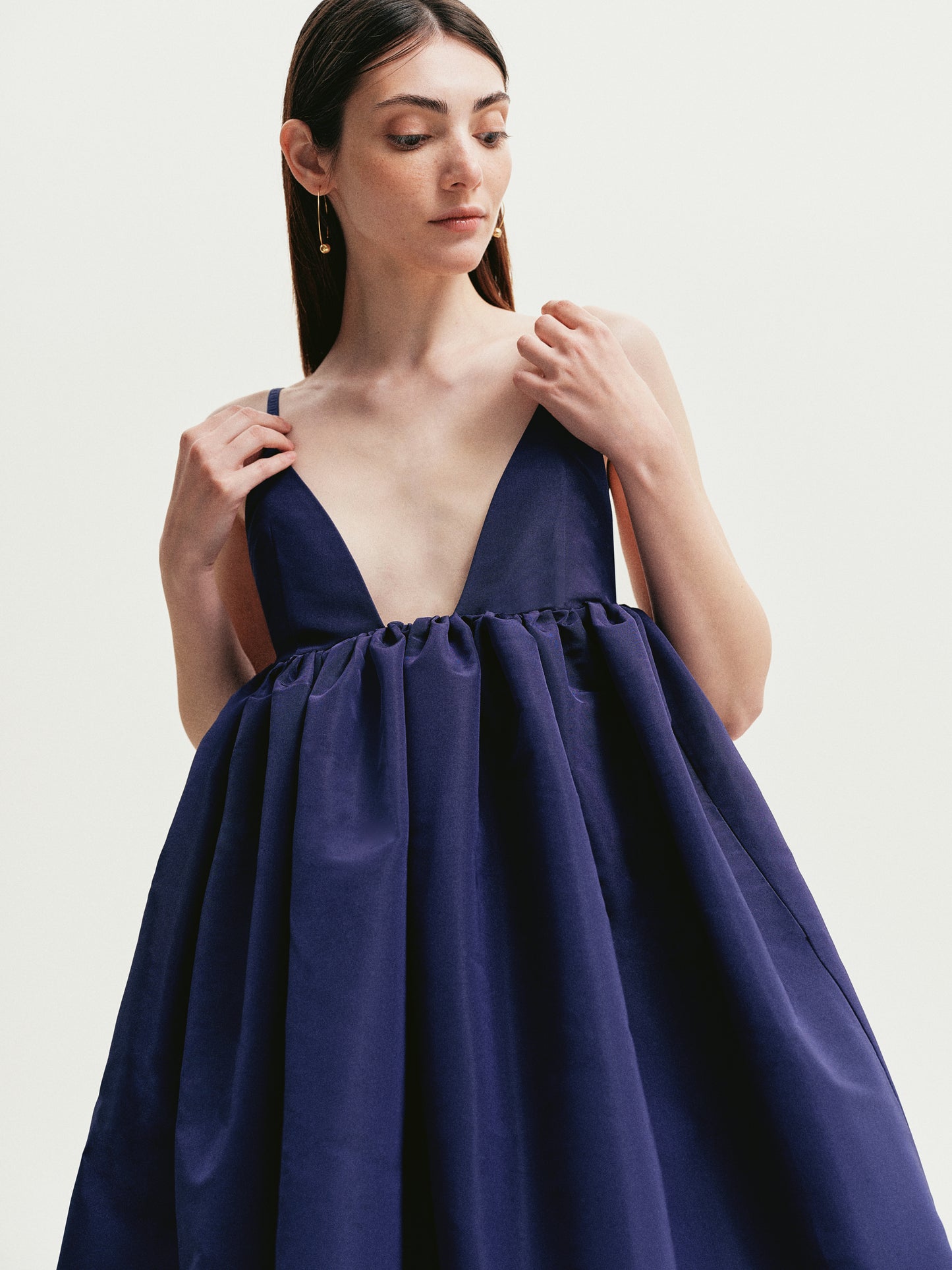Silk maxi dress in blue