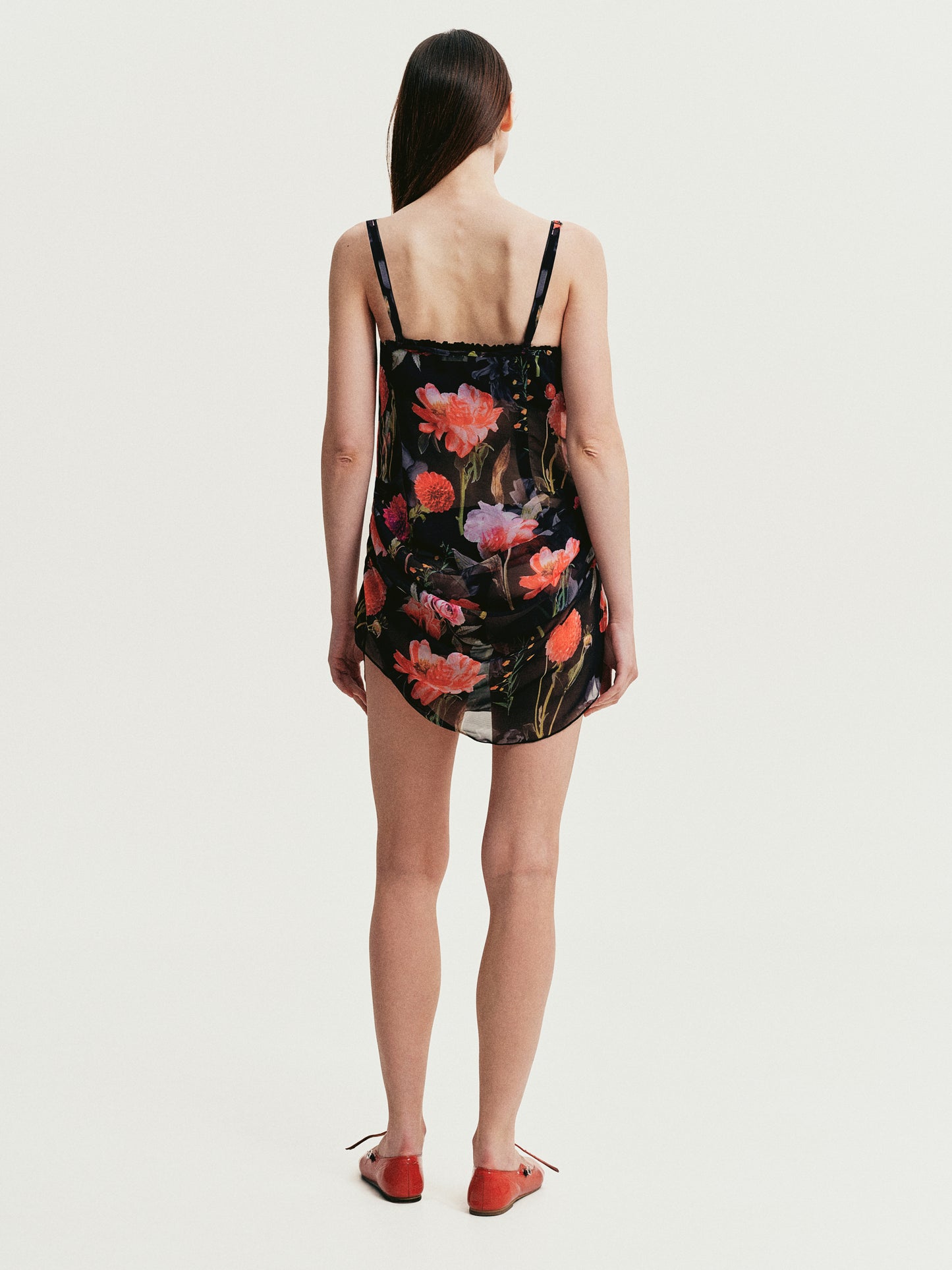 Transparent dress with flowers