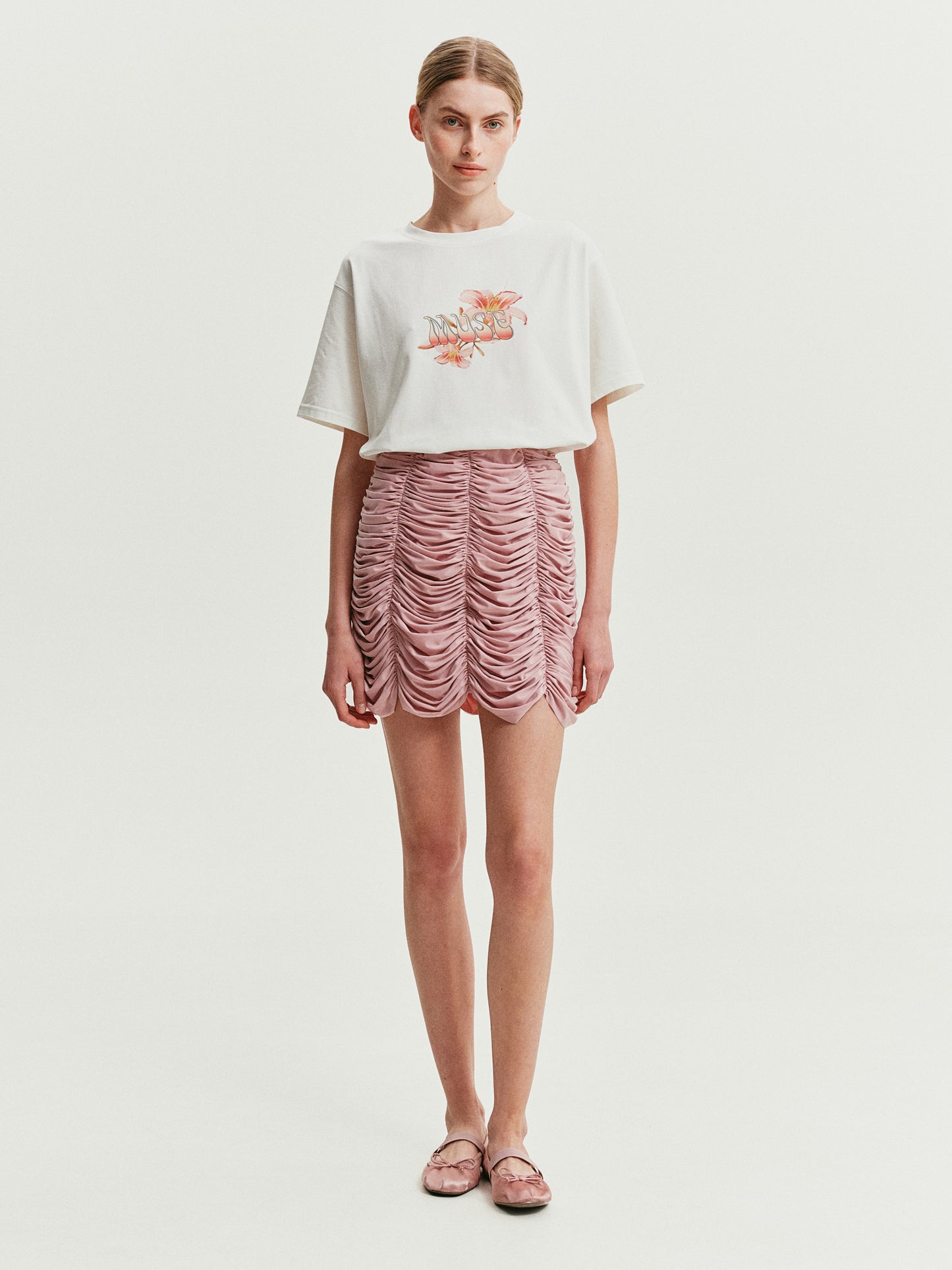 Draped skirt in pink
