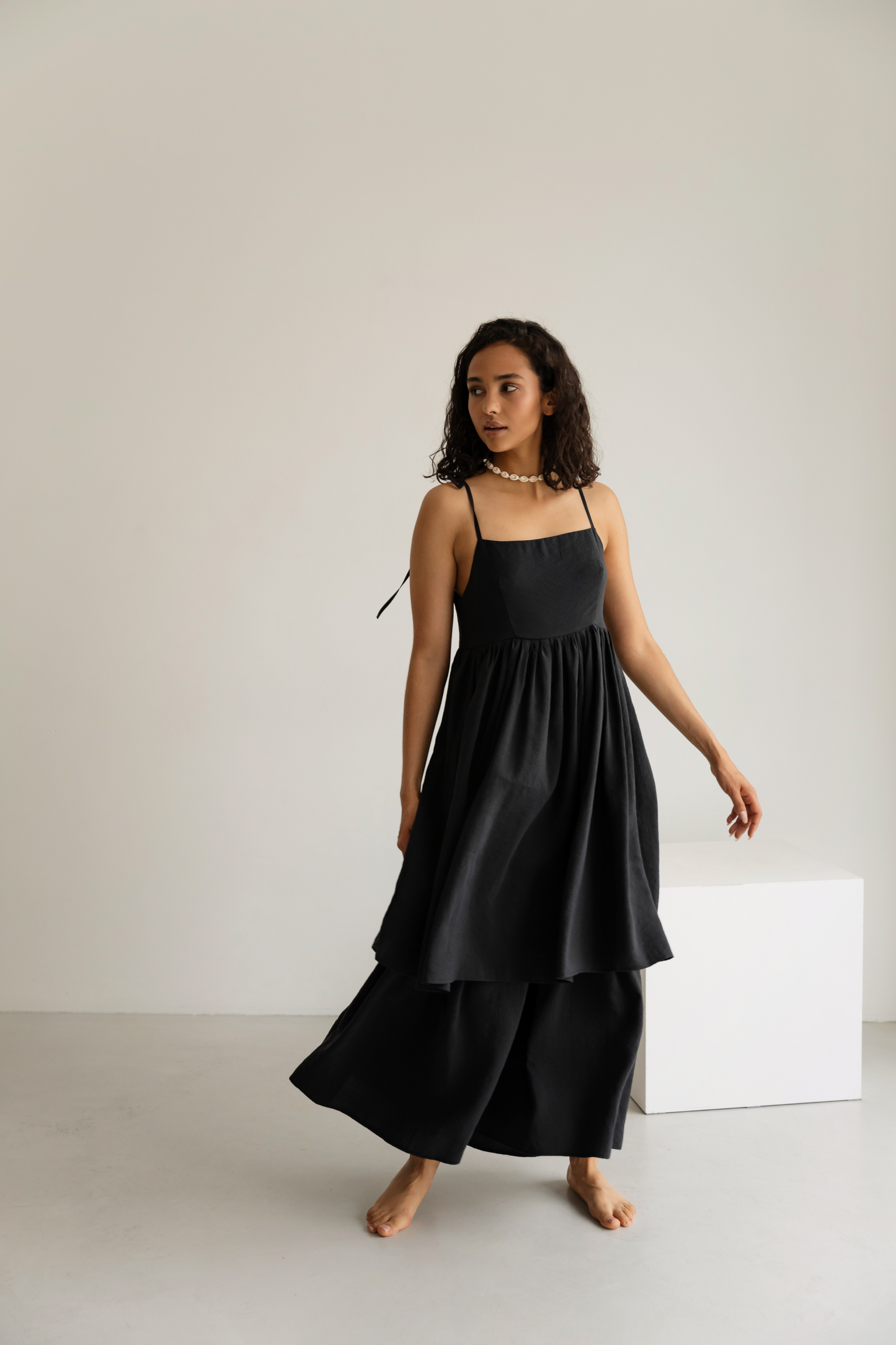 Two-layer black dress
